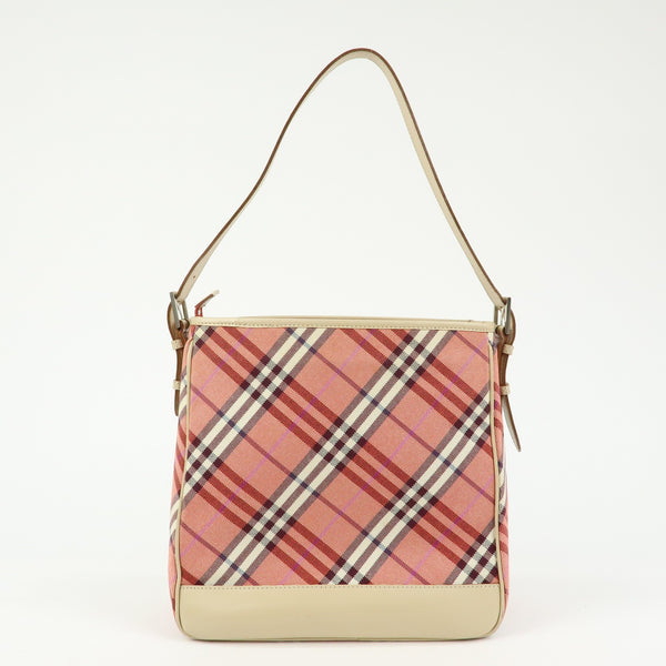 Burberry Shoulder Bag - Pink, Beige, Canvas, Leather