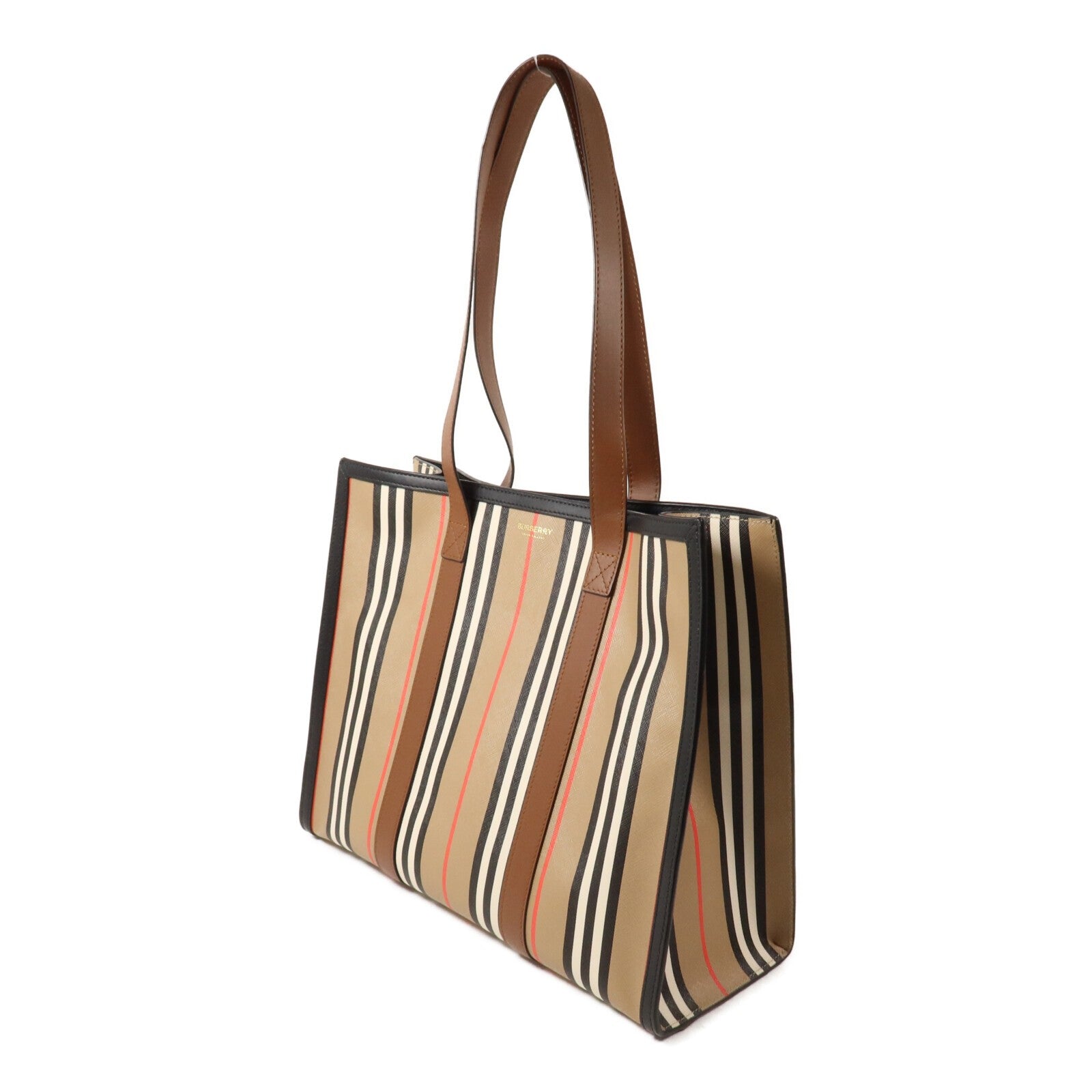 Burberry Tote Bag - Beige/Black/Brown, PVC Coated Canvas