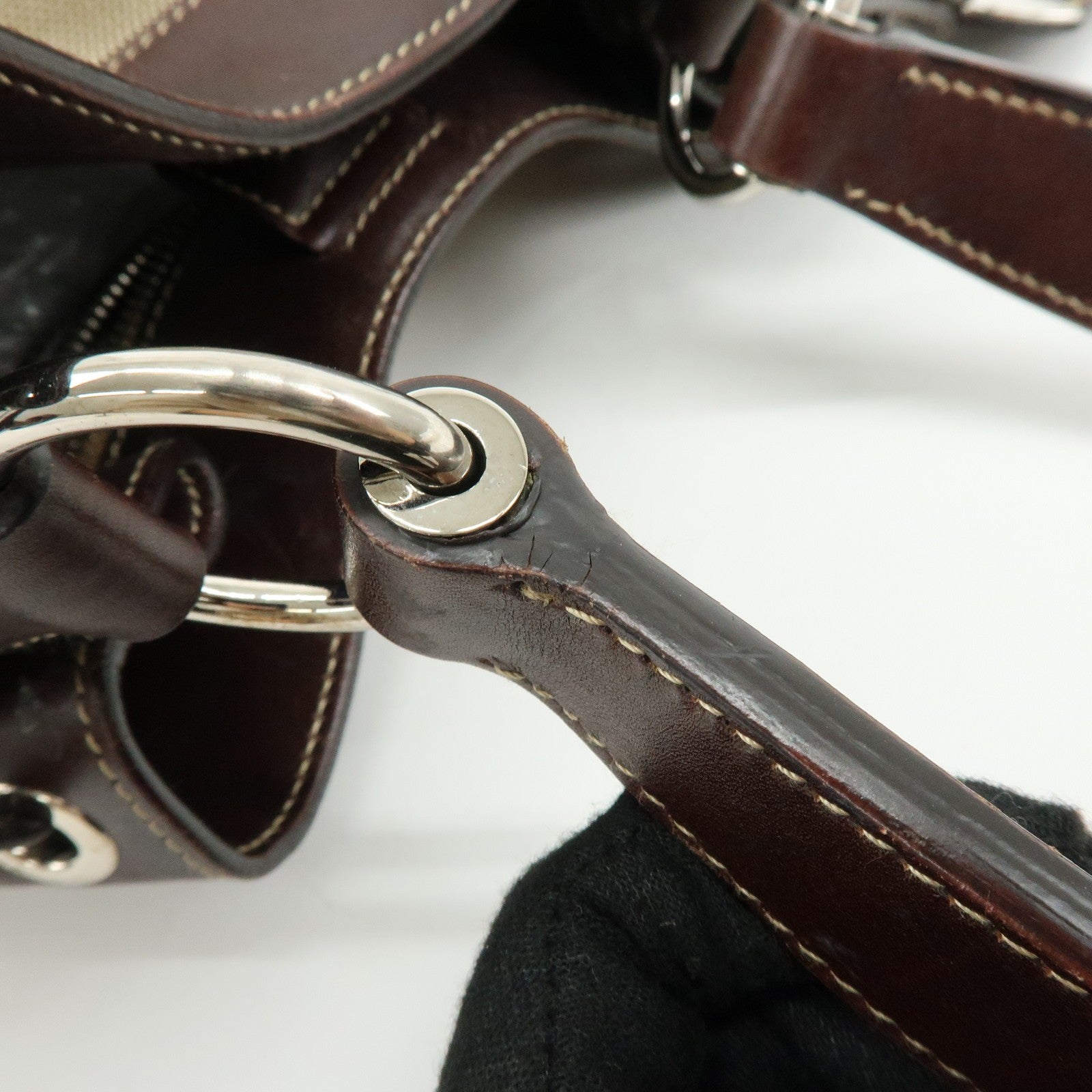 Prada Shoulder Bag - Beige, Canvas Leather