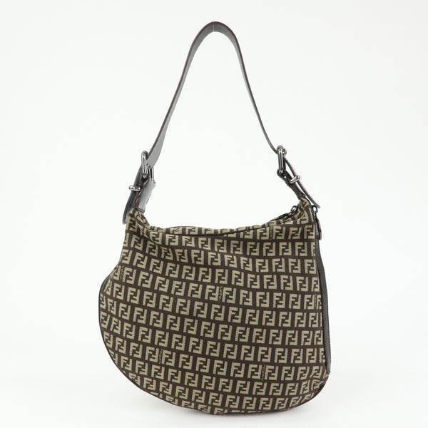 Fendi 8BR228 Shoulder Bag - Dark Brown, Canvas, Leather