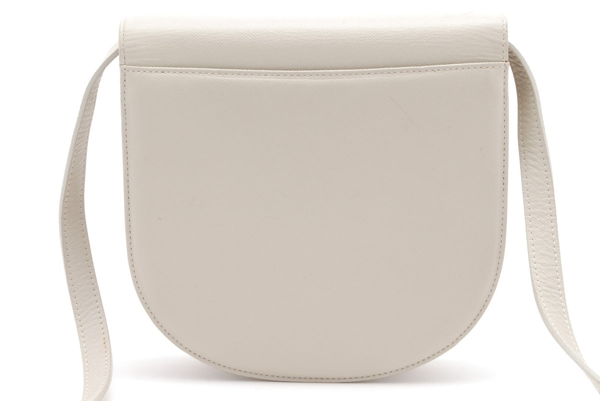 Yves Saint Laurent YSL Flap Bag - White, Leather