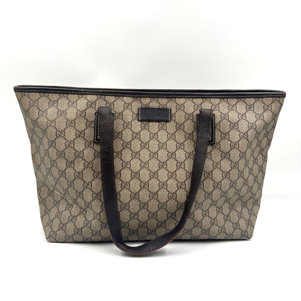GG Supreme PVC Canvas and Leather Tote Bag