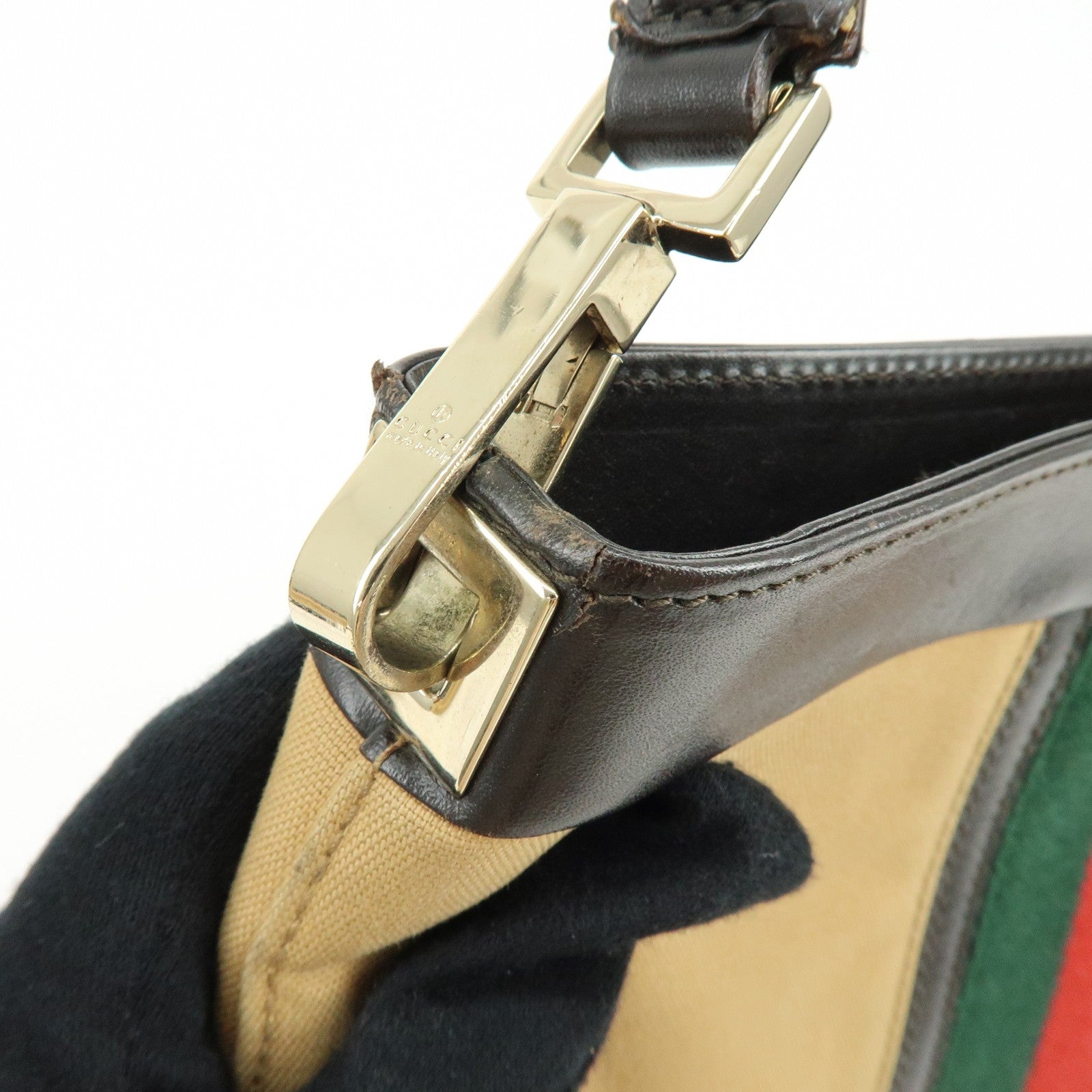 Gucci Sherry Shoulder Bag - Beige, Brown, Canvas, Leather