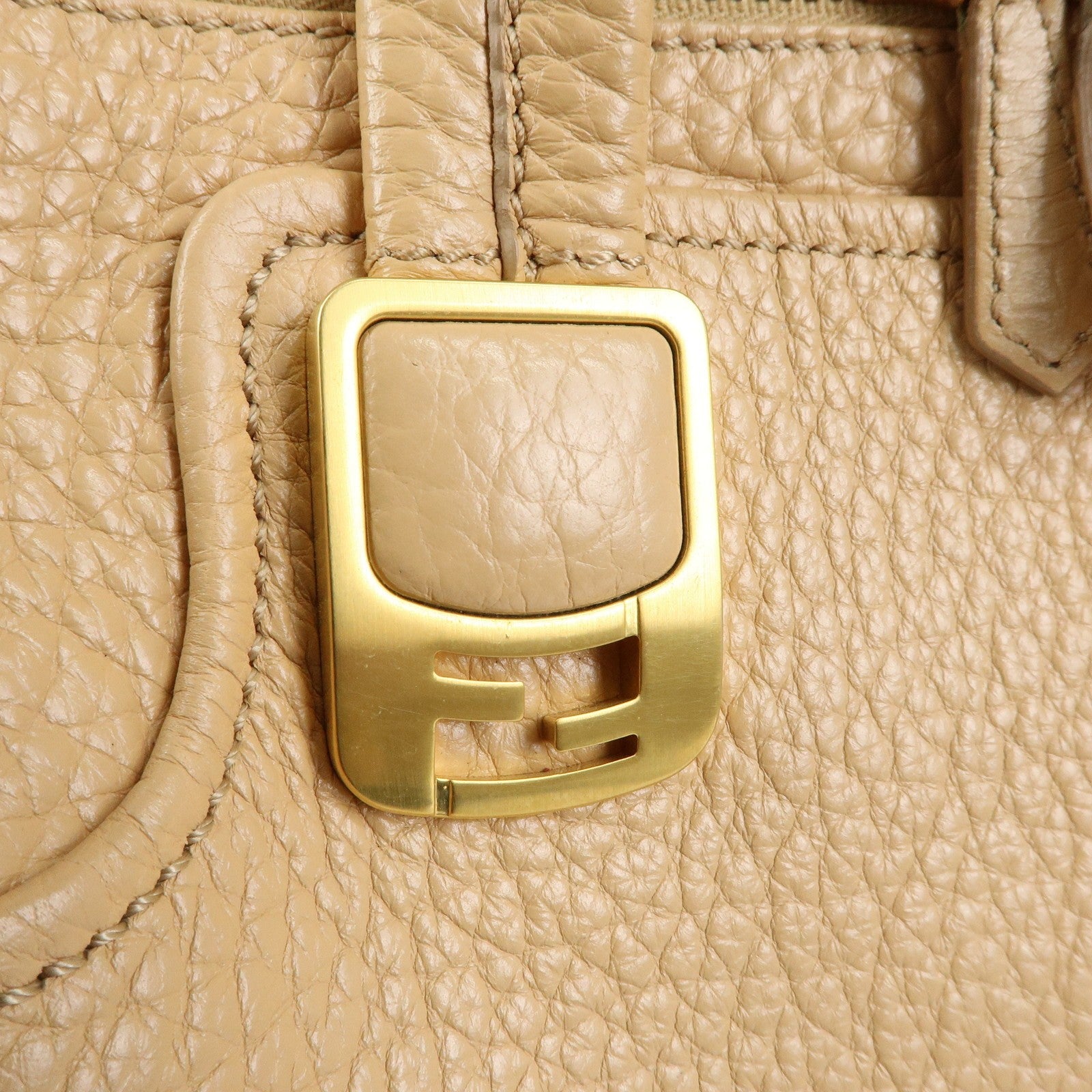Fendi 8BL114 Hand Bag - Beige, Leather
