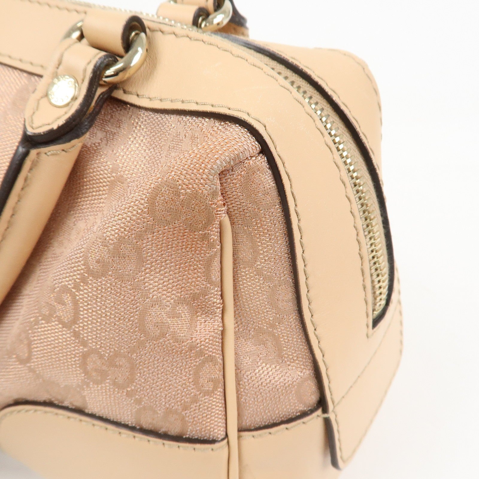 Gucci Lovely Heart GG Monogram Mini Boston Bag - Pink Beige, Canvas