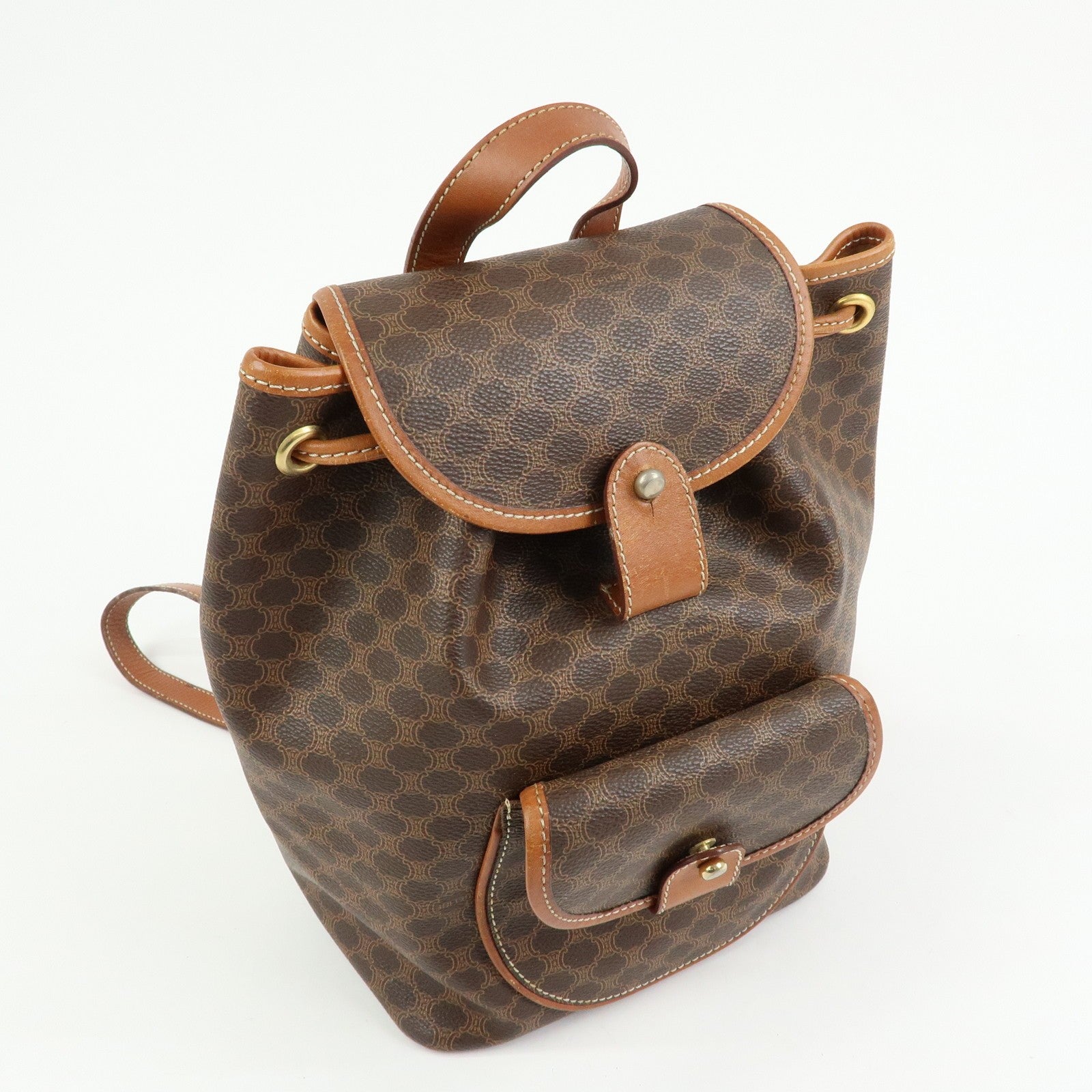 Celine Macadam Backpack - Brown, PVC Coated Canvas and Leather 
