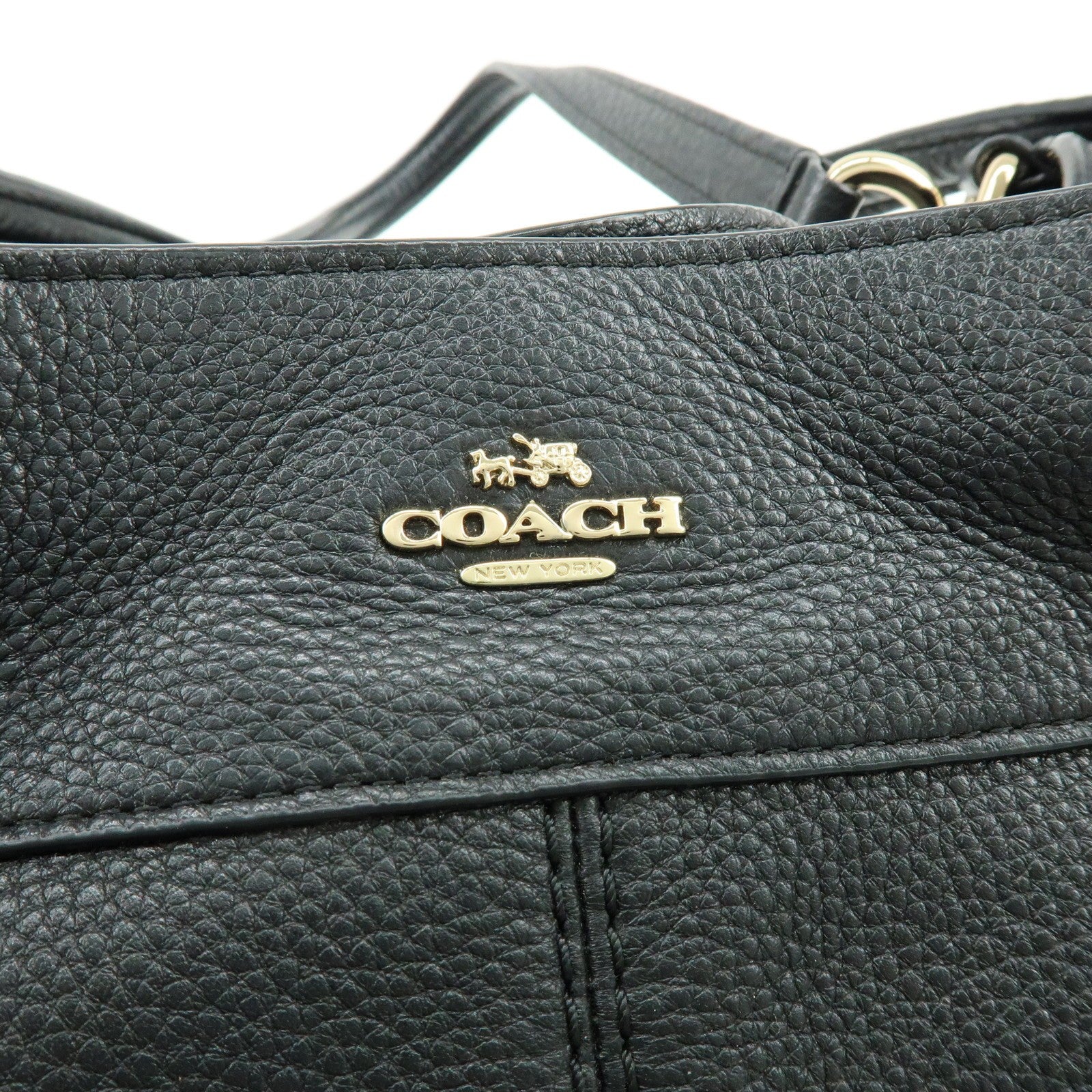 Coach Logo Shoulder Bag - Black, Leather