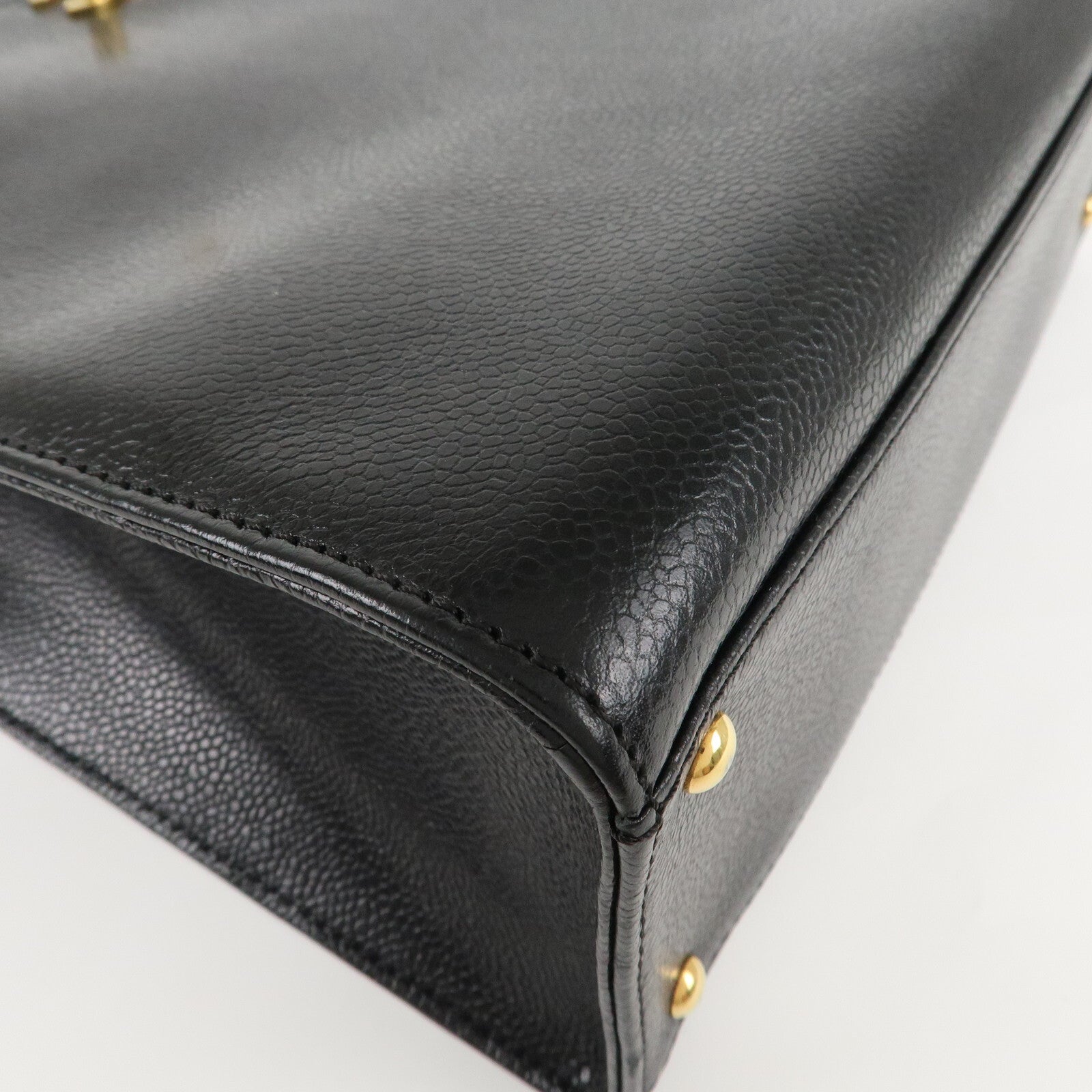 Chanel COCO Mark Caviar Skin Chain Tote Bag - Black/Gold, Caviar Skin