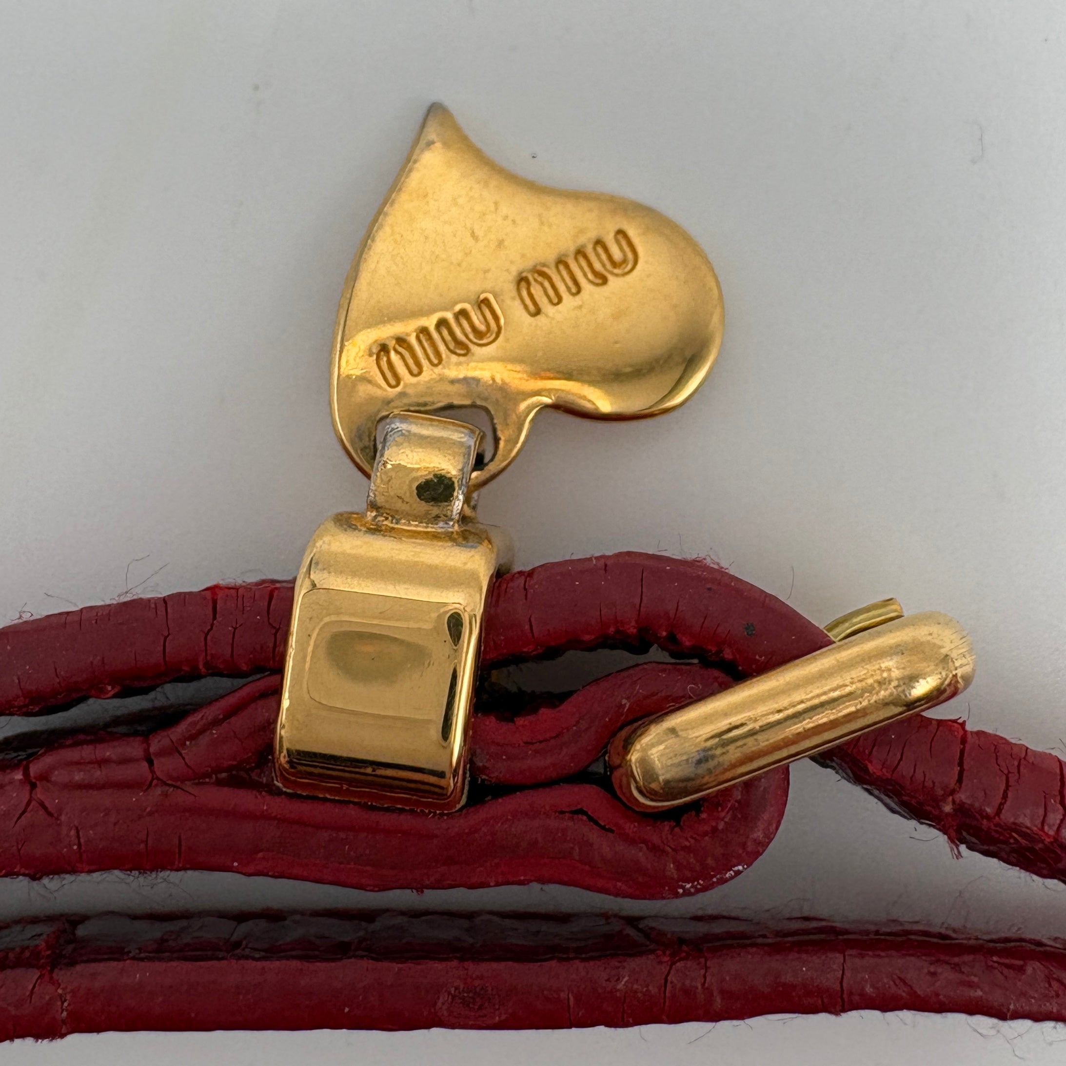 MIU MIU red clutch Croco