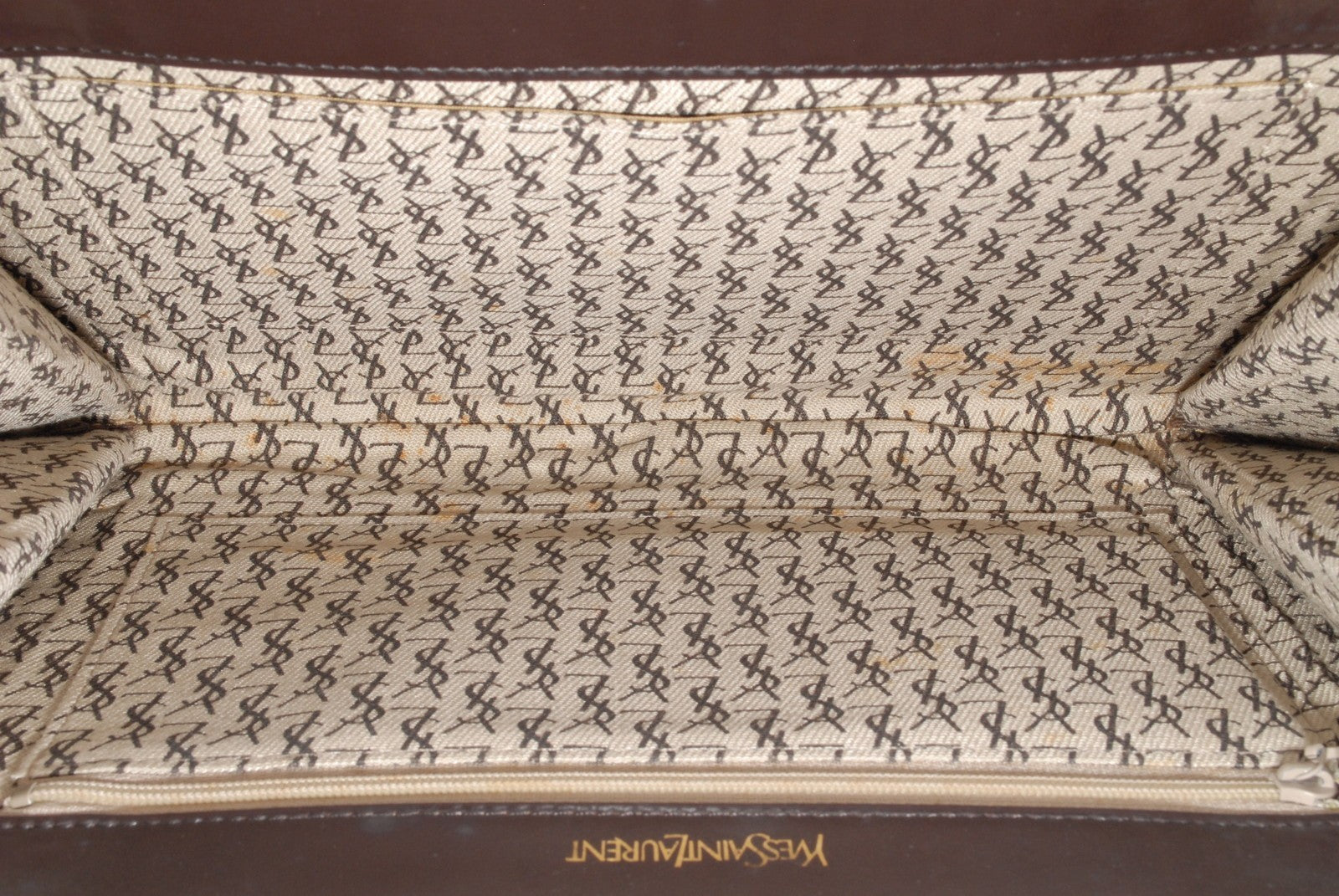 Saint Laurent Chevron Quilted Clutch Bag - Dark Brown, Leather