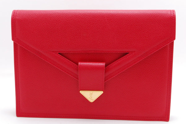 Saint Laurent Yves Clutch Bag - Red, Leather 