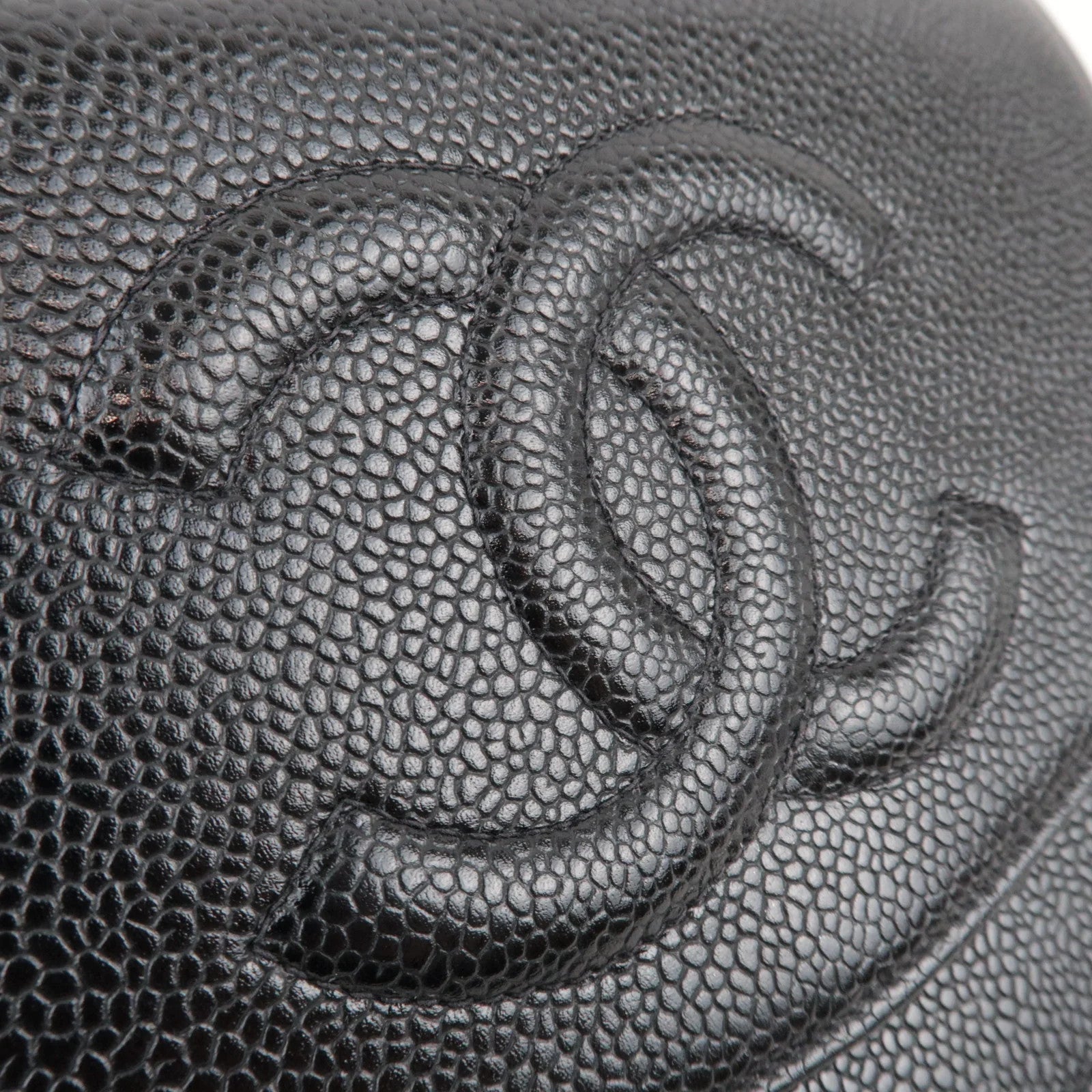 CHANEL Caviarskin Chain Wallet WOC Shoulder Bag - Black, Caviarskin