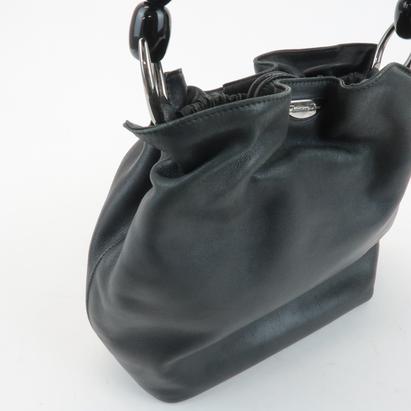 Christian Dior Maris Pearl Hand Bag - Black, Leather
