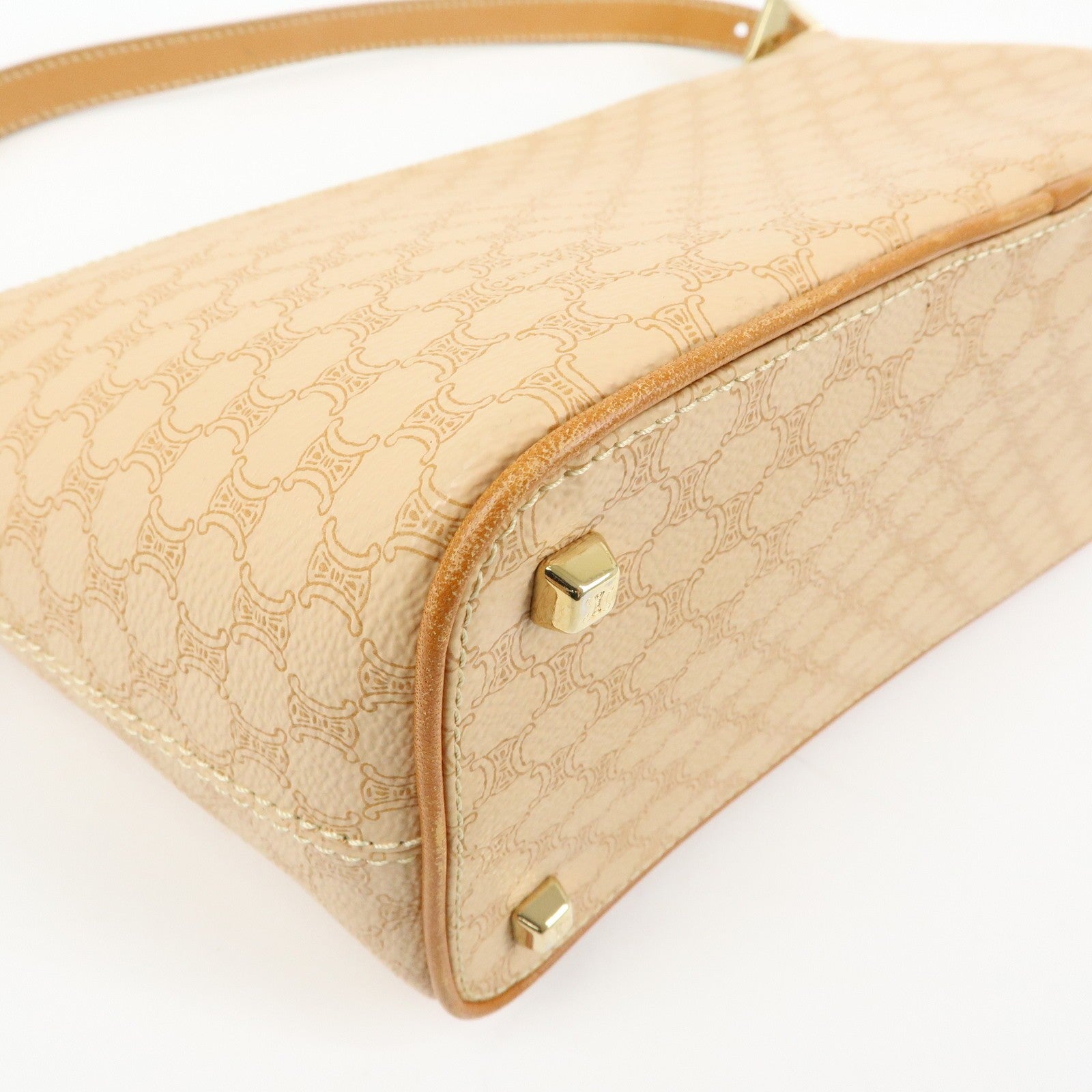 Celine Macadam Hand Bag - Beige, PVC Leather 