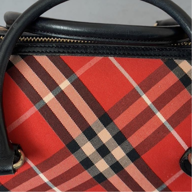 Burberry Blue Label Drum Bag - Red Nova Check, Canvas