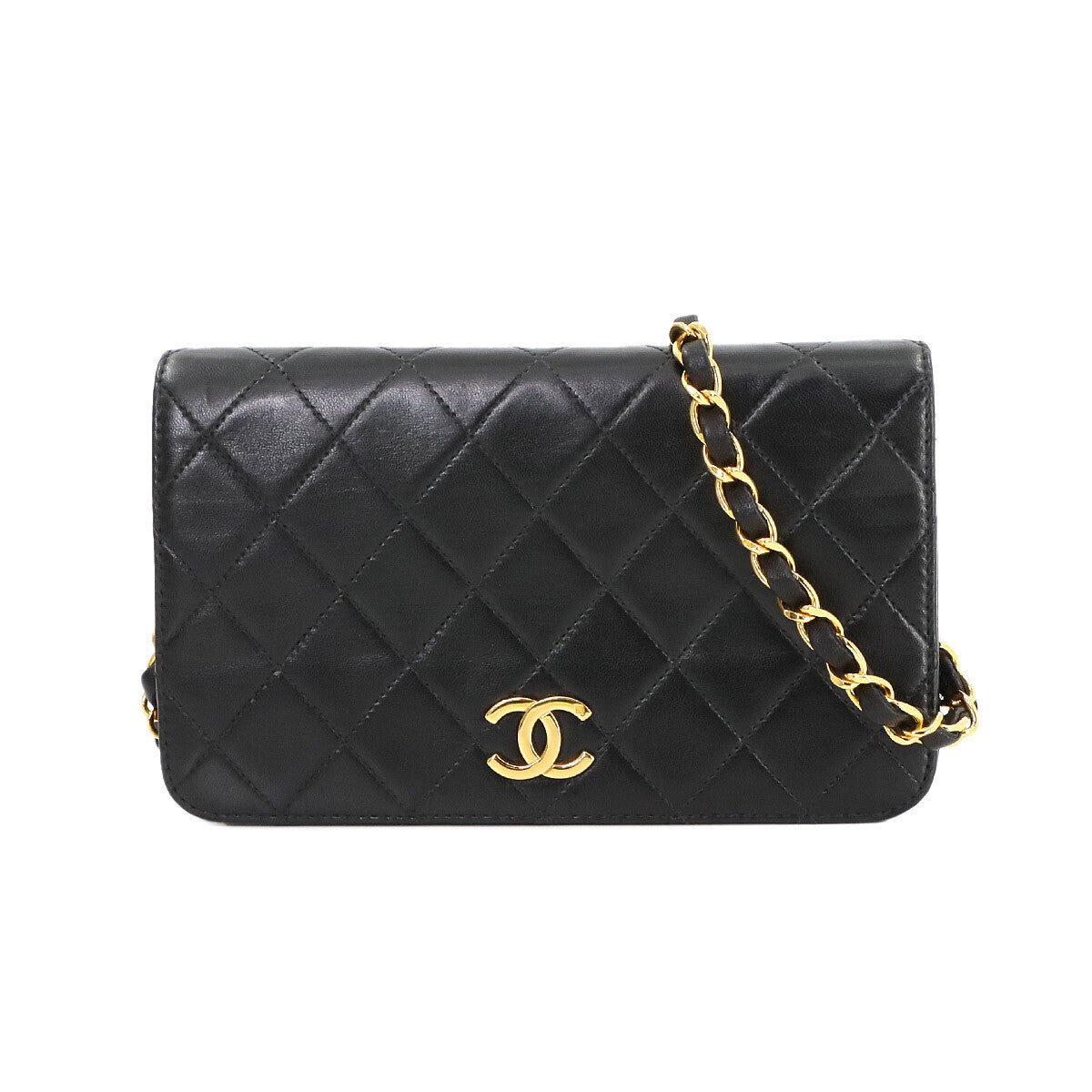 Chanel Matelasse Chain Shoulder Bag - Black, Leather