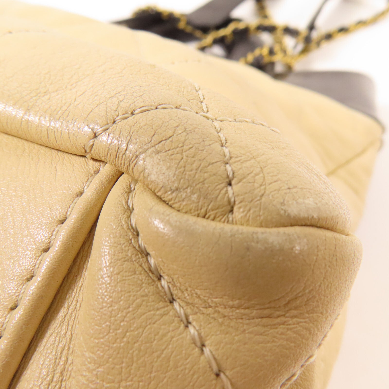 CHANEL CC GHW 2 Way Shoulder Bag - Beige, Leather