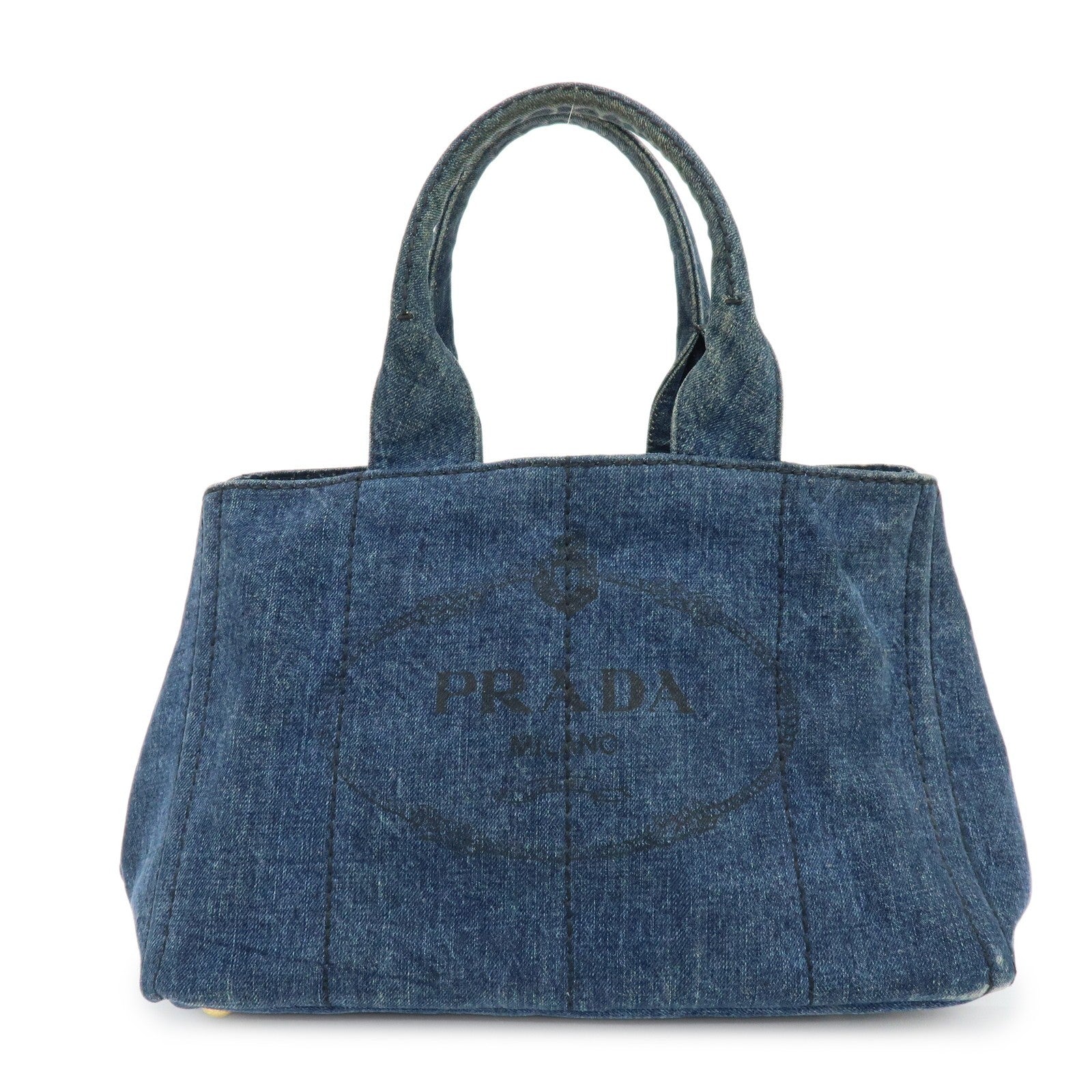 Prada Canapa Handbag - Blue, Denim