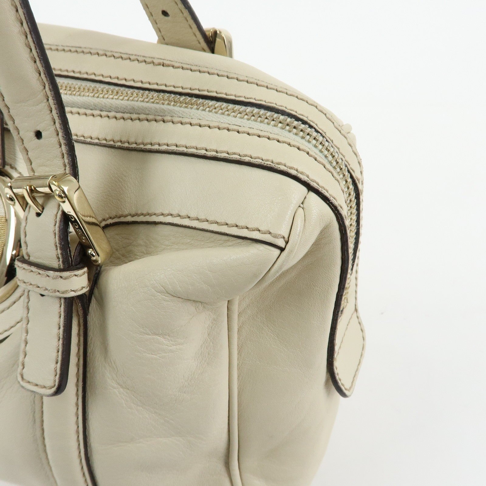 Gucci Interlocking G Sherry Boston Hand Bag - Ivory, Leather