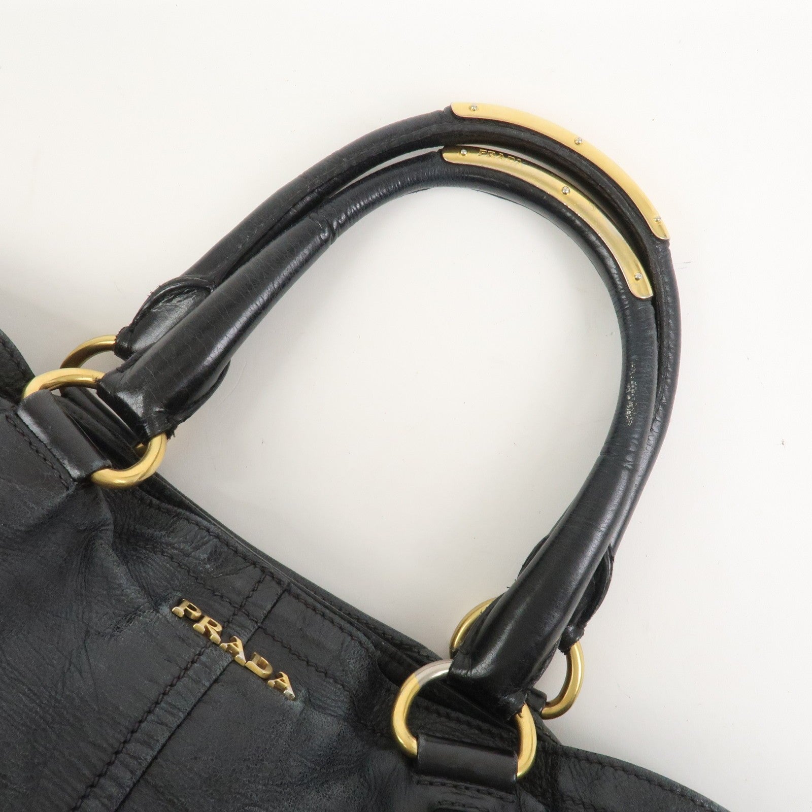 Prada Logo Tote Bag - Black, Leather