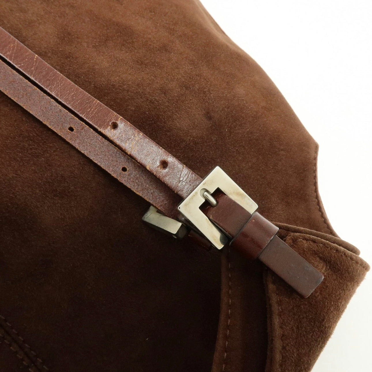 FENDI Suede Tote Shoulder Bag