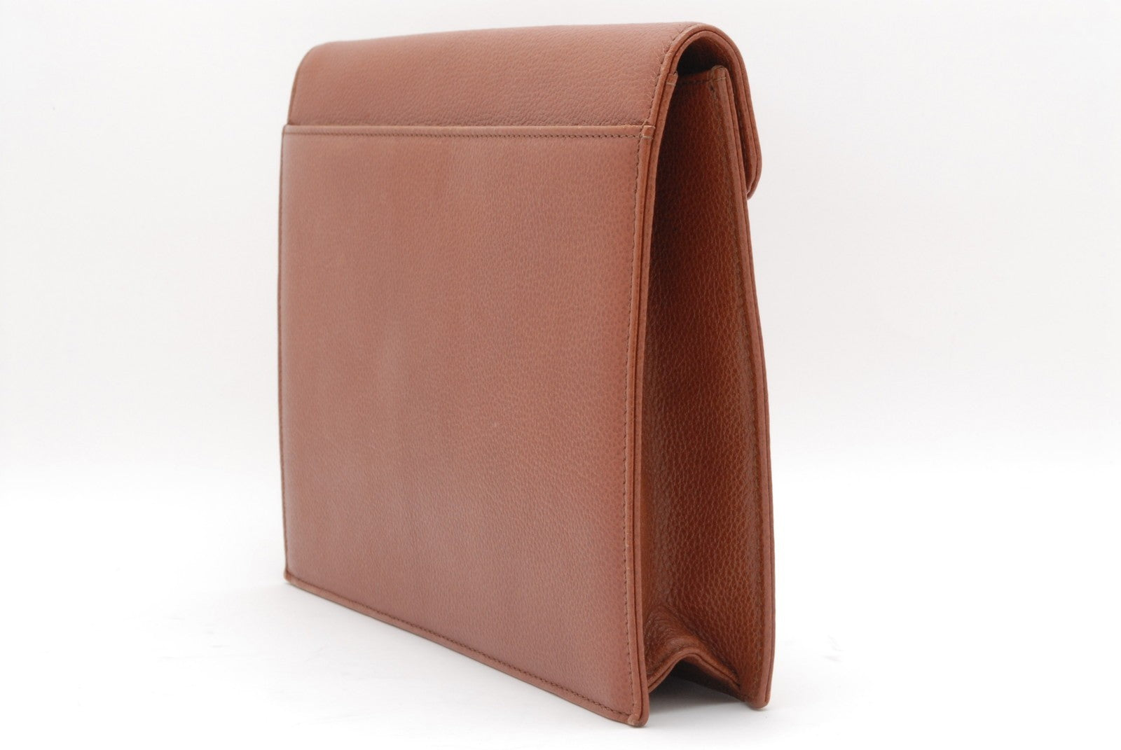 Yves Saint Laurent YSL Logo Clutch - Brown, Leather