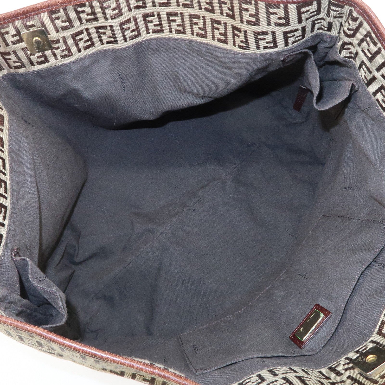 Fendi Tote Shoulder Bag - Beige Brown, Canvas Leather