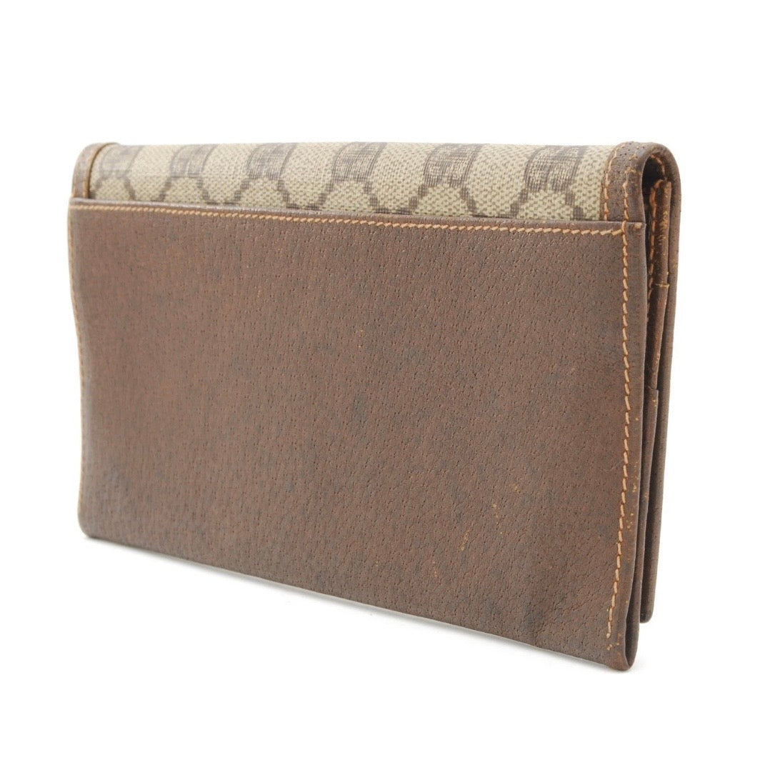 GUCCI Vintage GG Wallet Beige Brown