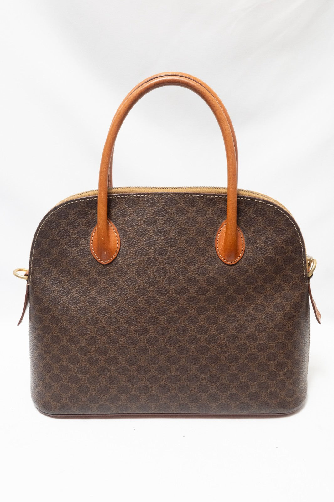 Celine Macadam Hand Bag - Brown, PVC Leather 