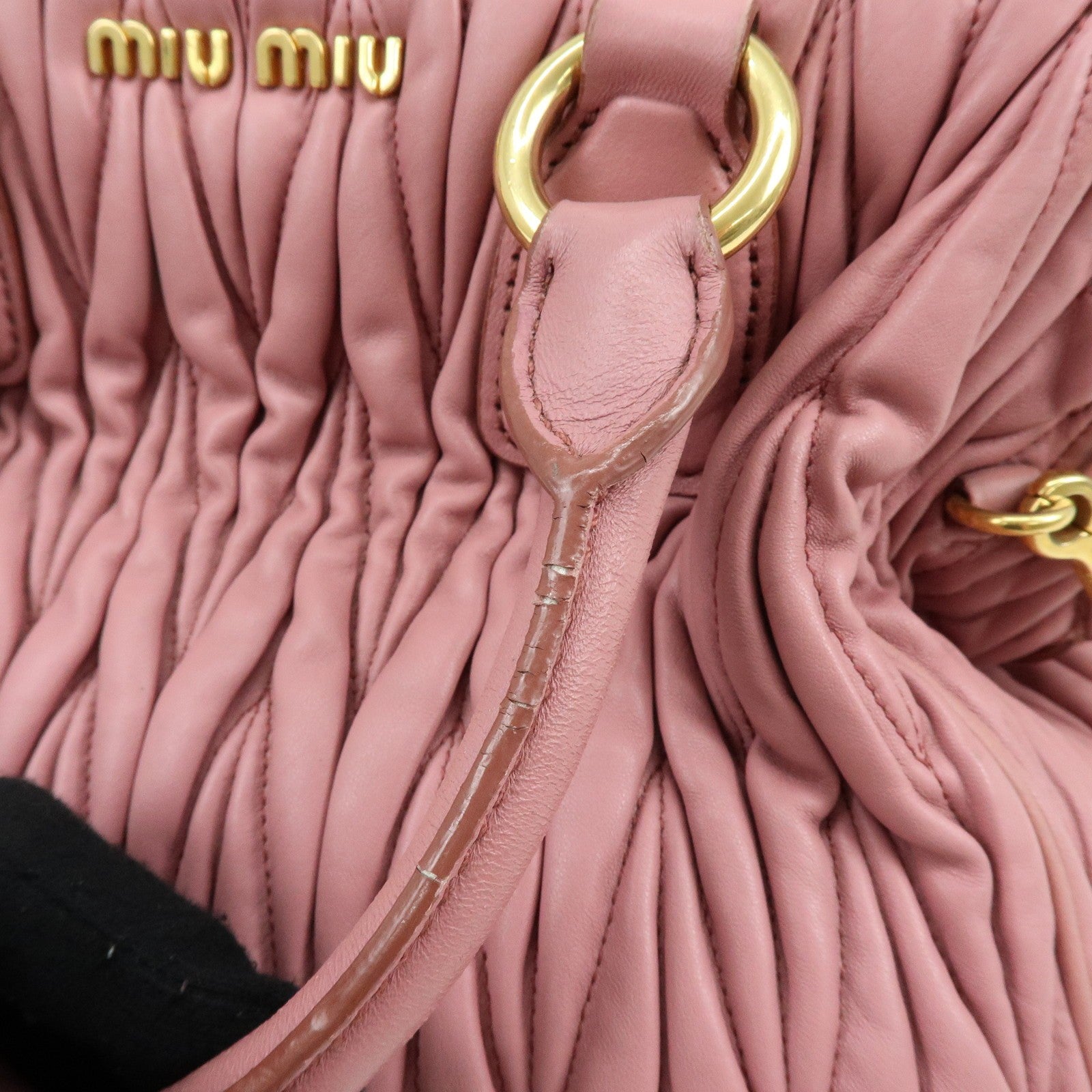 Miu Miu Matelasse 2Way Hand Bag - Pink, Nappa Leather