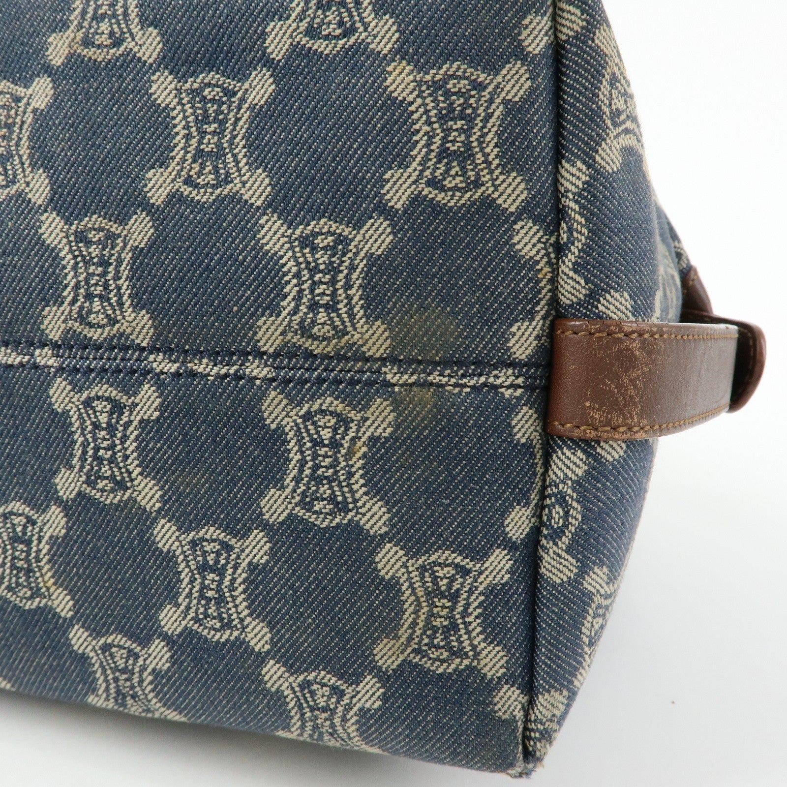 Celine Macadam Shoulder Bag - Blue, Denim and Leather