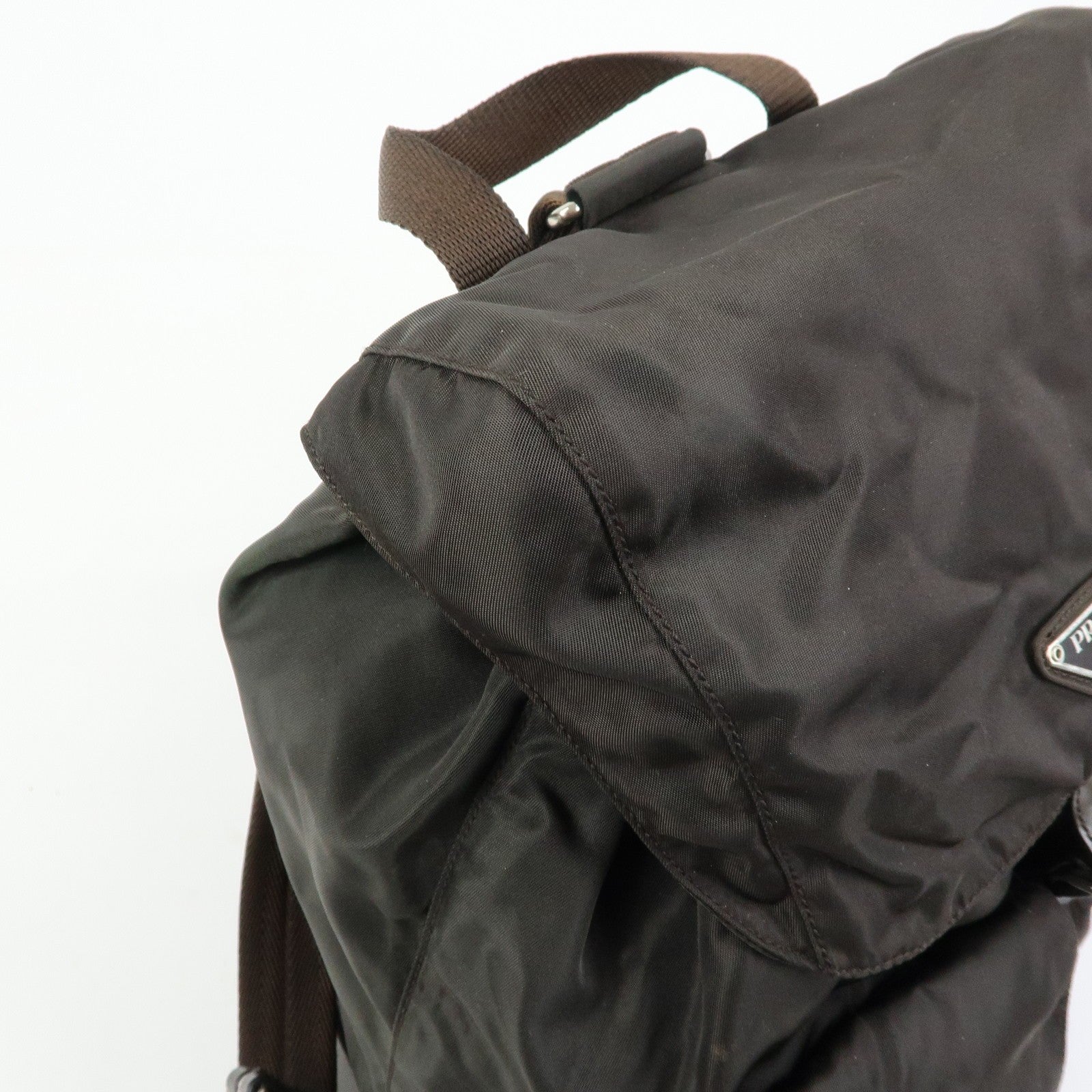 Prada B2811 Backpack - Brown, Nylon and Leather