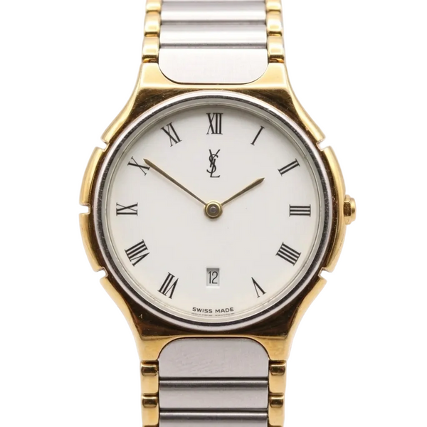 Yves Saint Laurent Vintage Quartz Watch - White, Stainless Steel