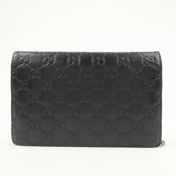 Gucci Interlocking G Guccissima Shoulder Wallet - Black, Leather