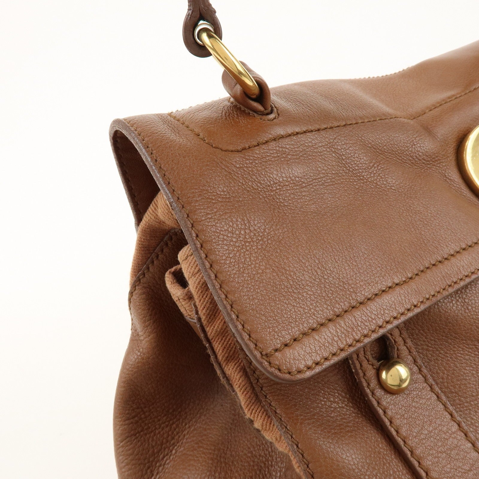 Saint Laurent Muse Two Hand Bag - Brown, Leather Canvas