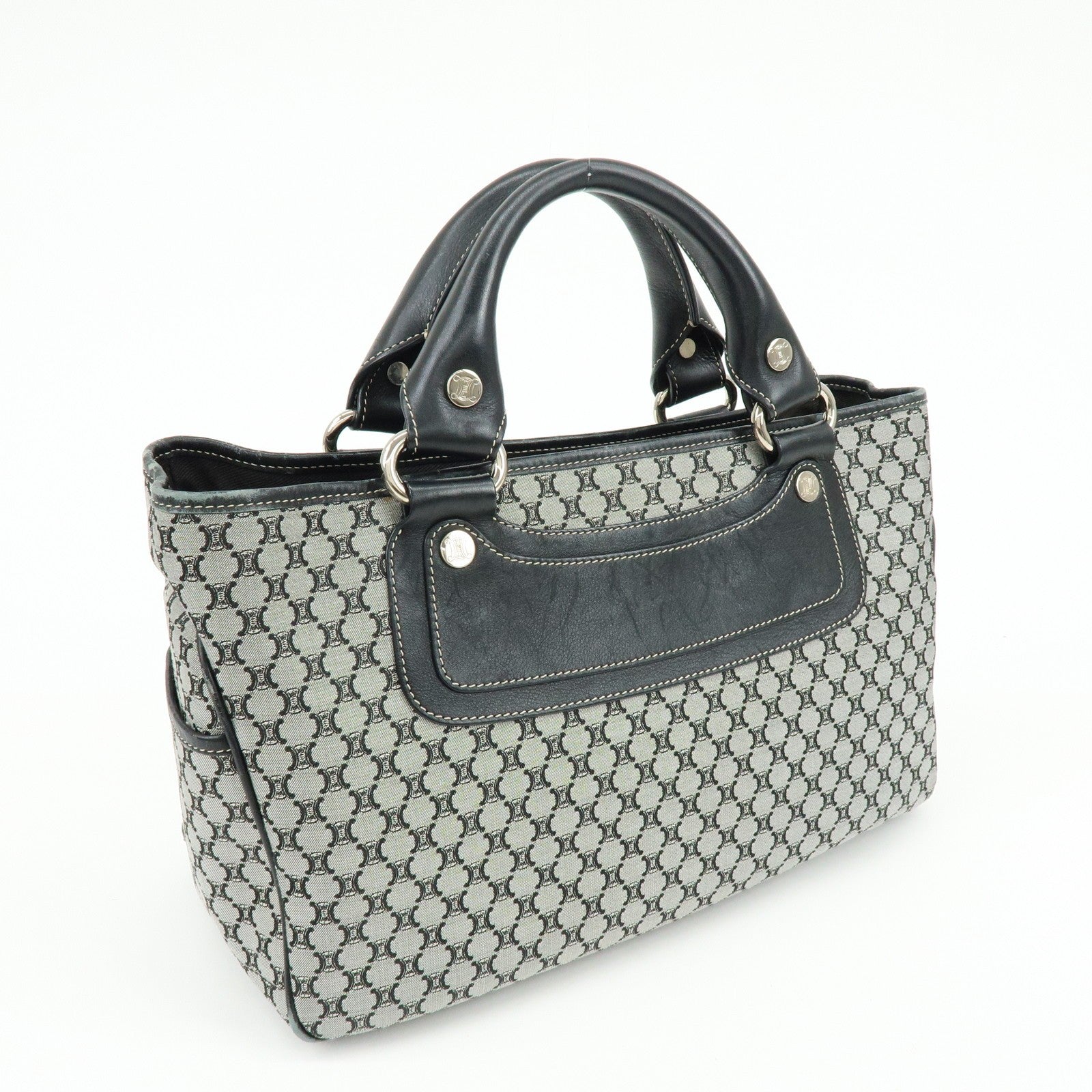 Celine Macadam Boogie Hand Bag - Navy, Canvas Leather