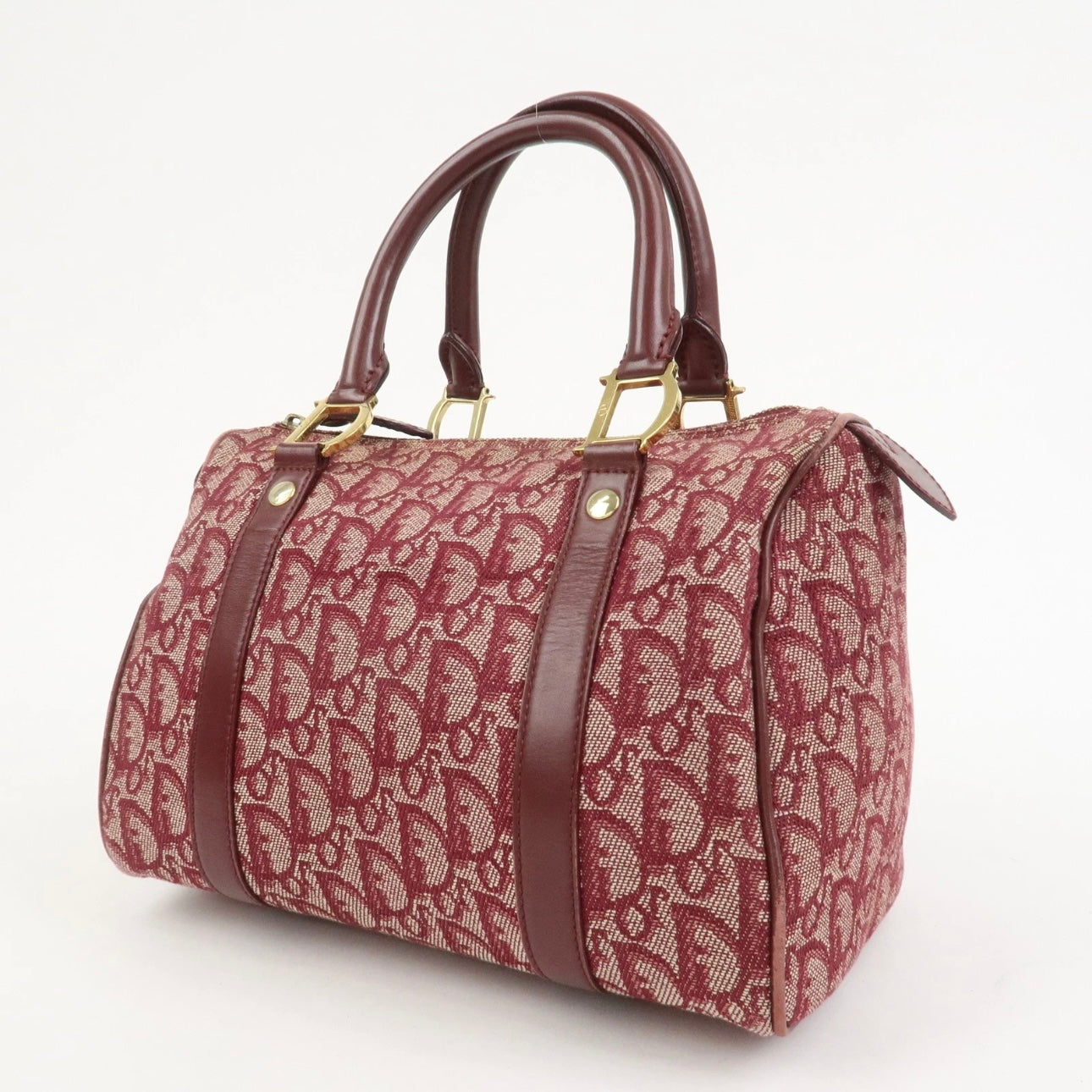 DIOR TROTTER BOSTON BURGUNDY BAG
