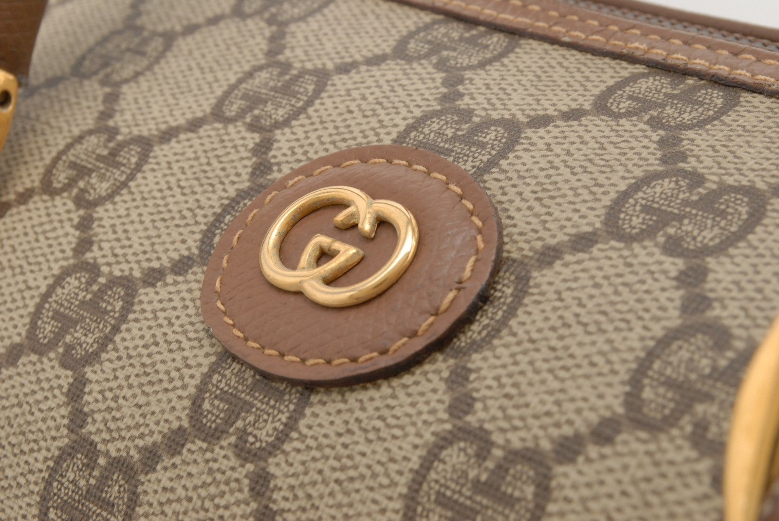 Gucci Guuci GG Supreme Hand Boston Bag - Brown, PVC Leather