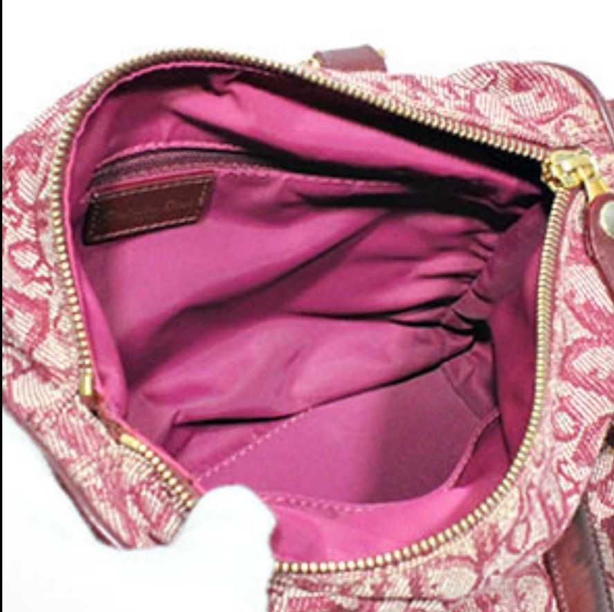 DIOR TROTTER BOSTON BURGUNDY BAG