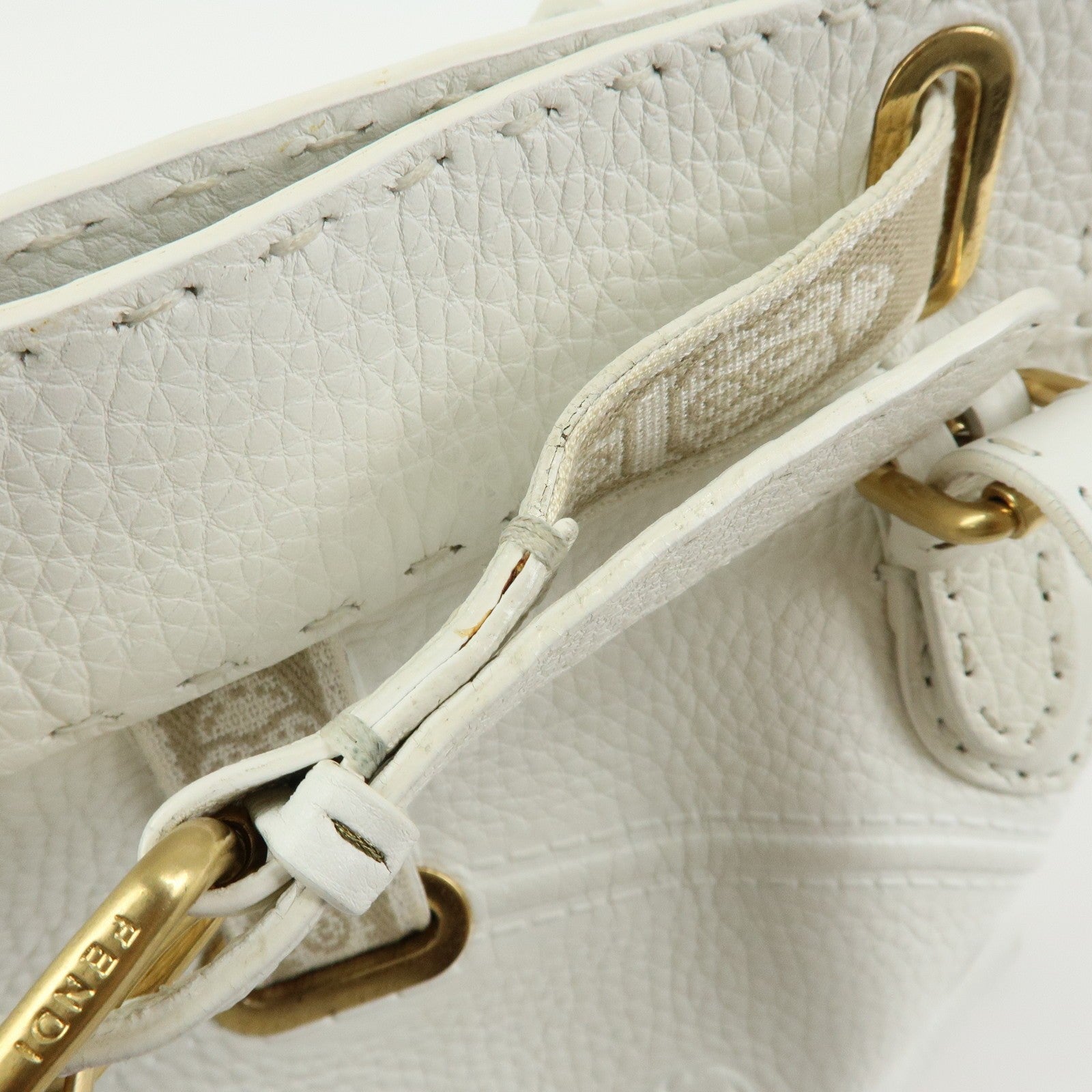 Fendi Hand Tote Bag - White, Leather