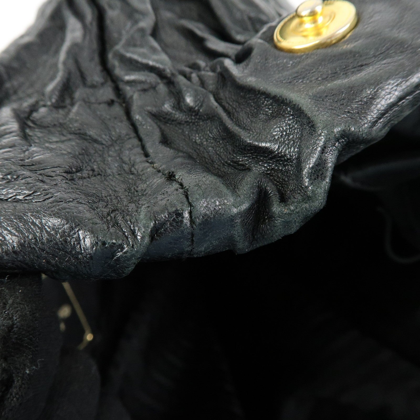 Prada Drawstring Shoulder Bag - Black, Leather 