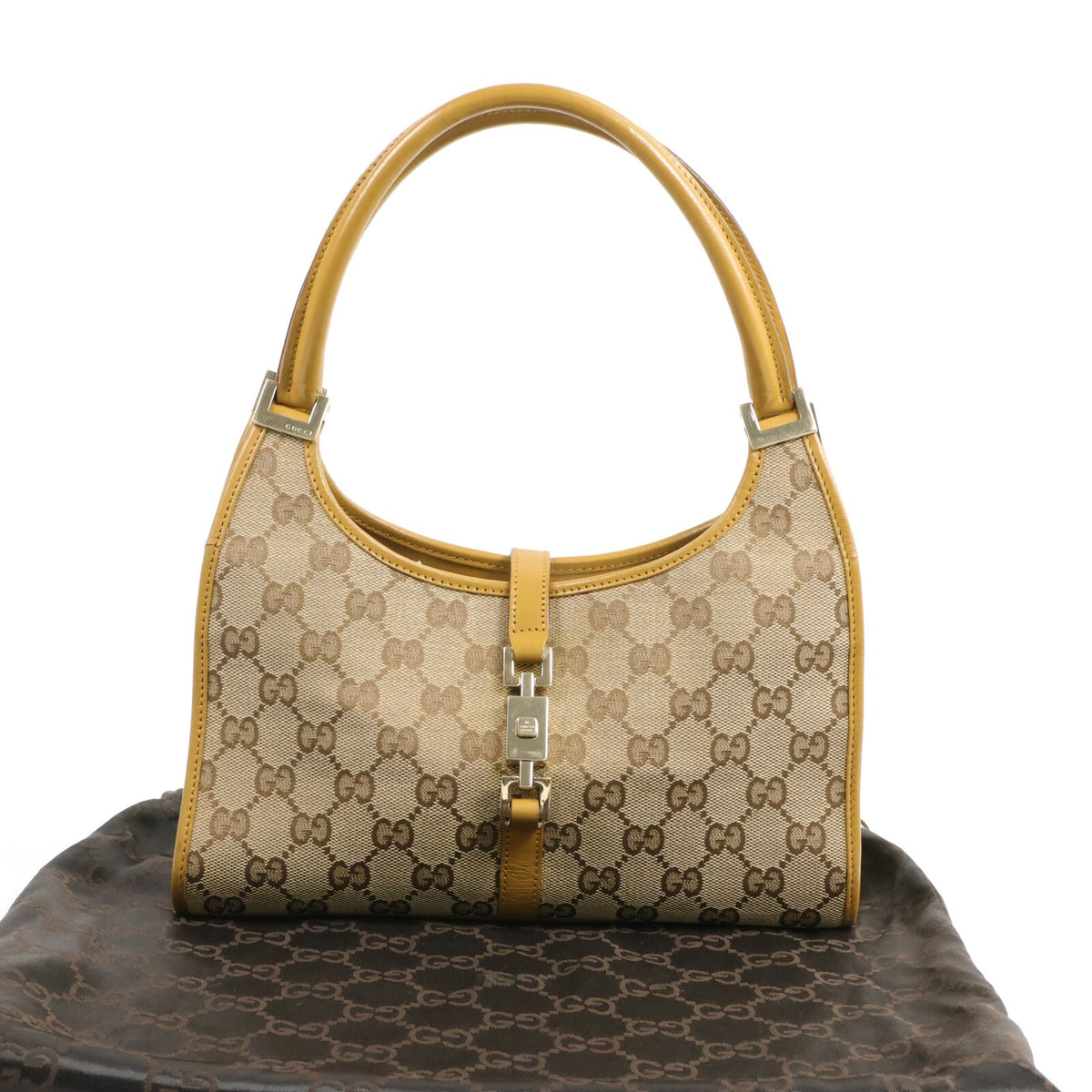 Gucci GG GHW Jackie Shoulder Bag - Beige, GG Canvas