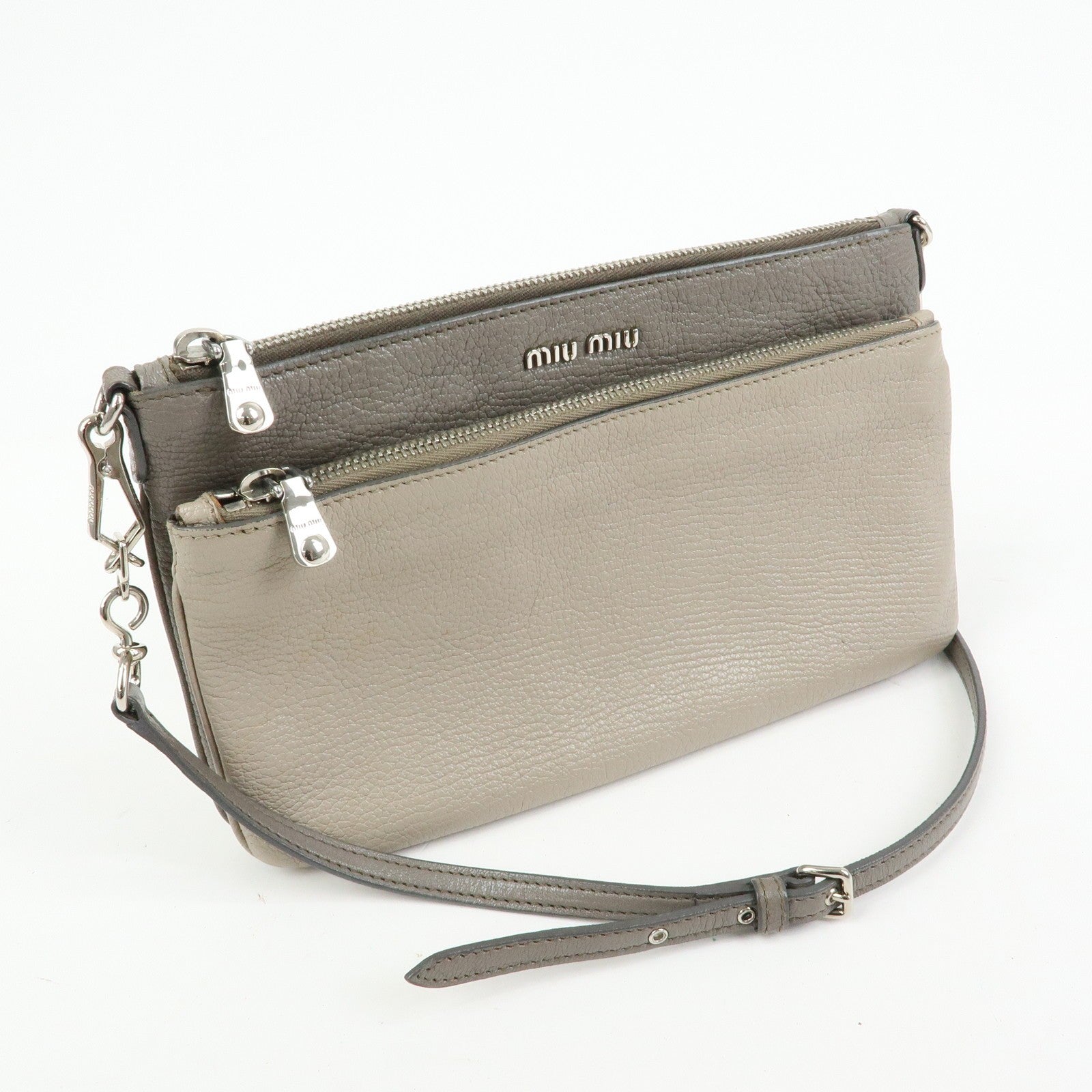 Miu Miu Madras 2Way Handbag - Greige, Leather