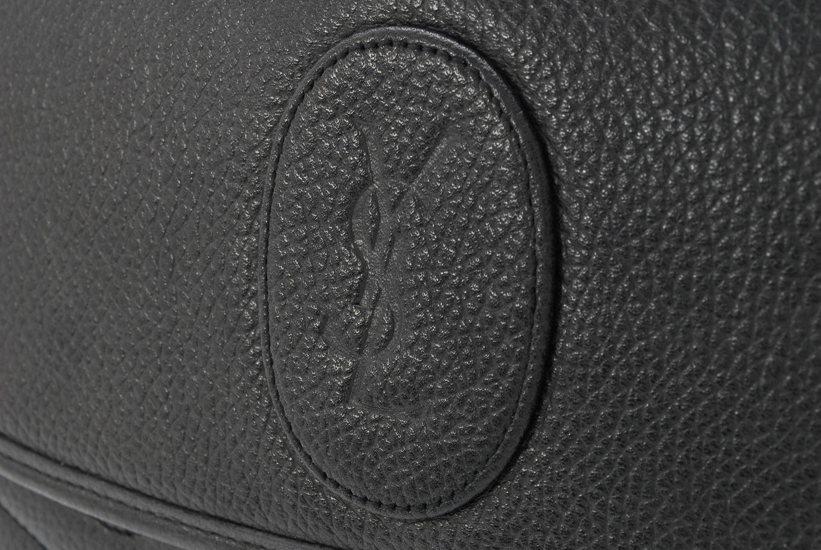 Saint Laurent Yves Stitch Clutch Bag - Black, Leather 