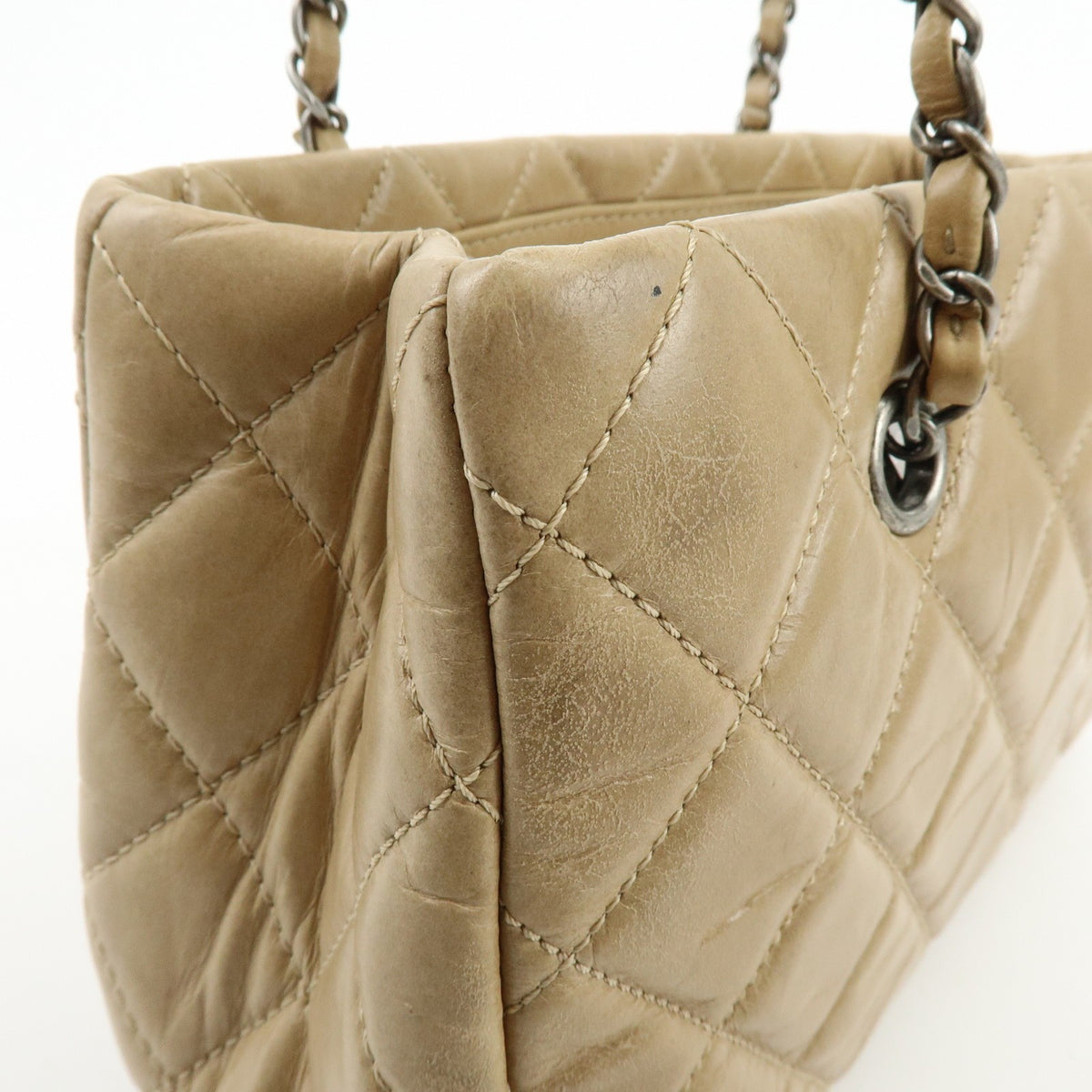 Chanel COCO Mark Matelasse Chain Shoulder Bag - Beige, Calf Skin