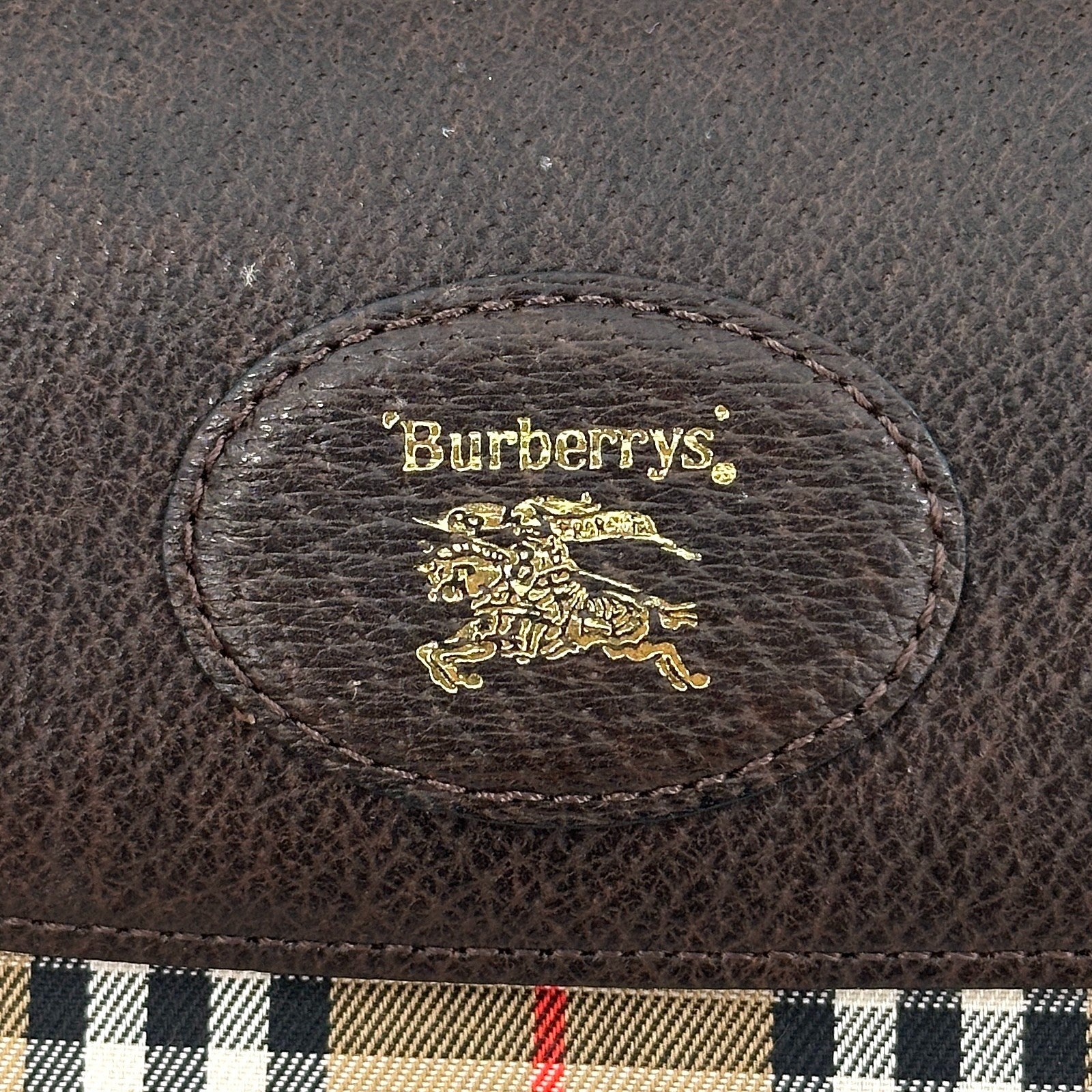 Burberry Nova Check Clutch - Brown, Leather Fabric