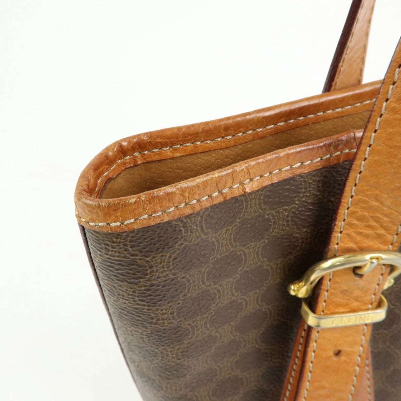 CELINE Macadam Tote Shoulder Bag Brown