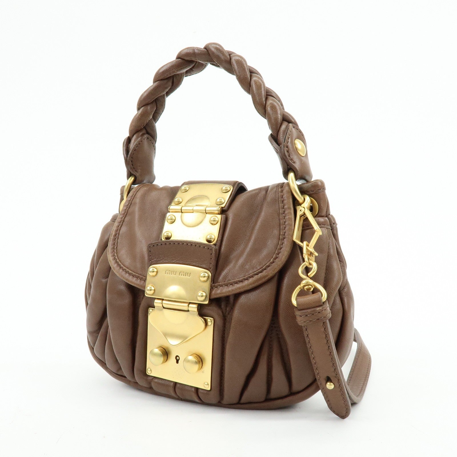 Miu Miu 5BH188 Handbag - Brown, Leather