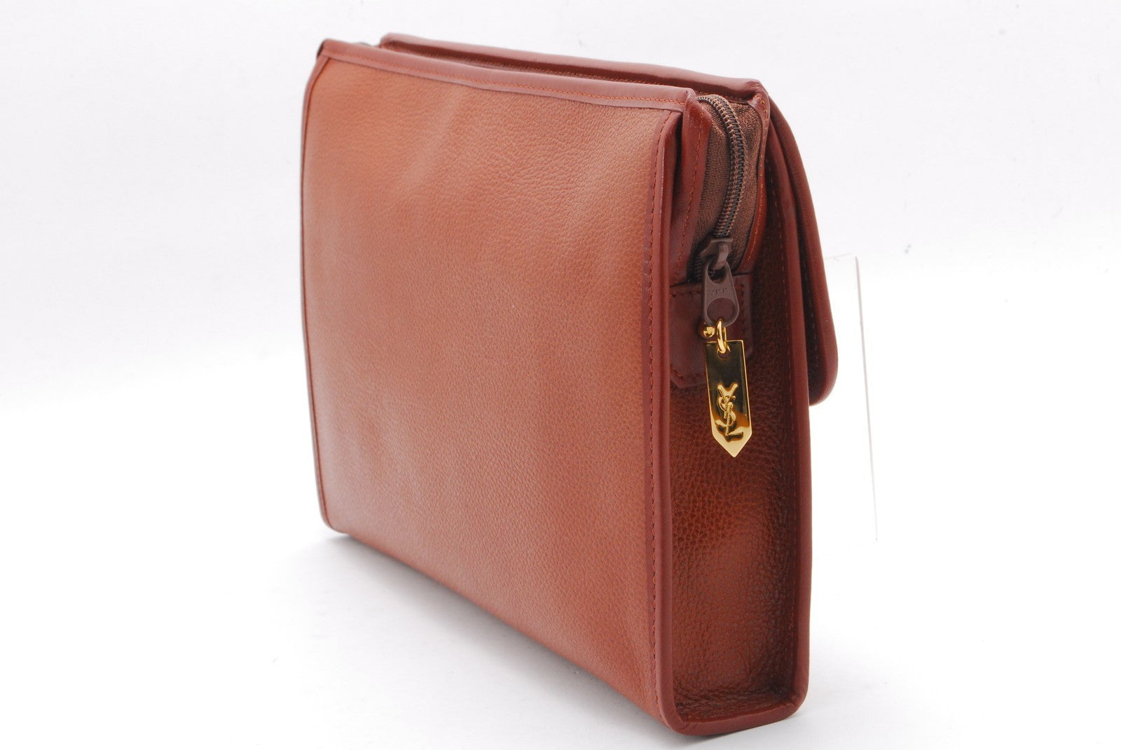 Saint Laurent Yves Clutch - Brown, Leather 