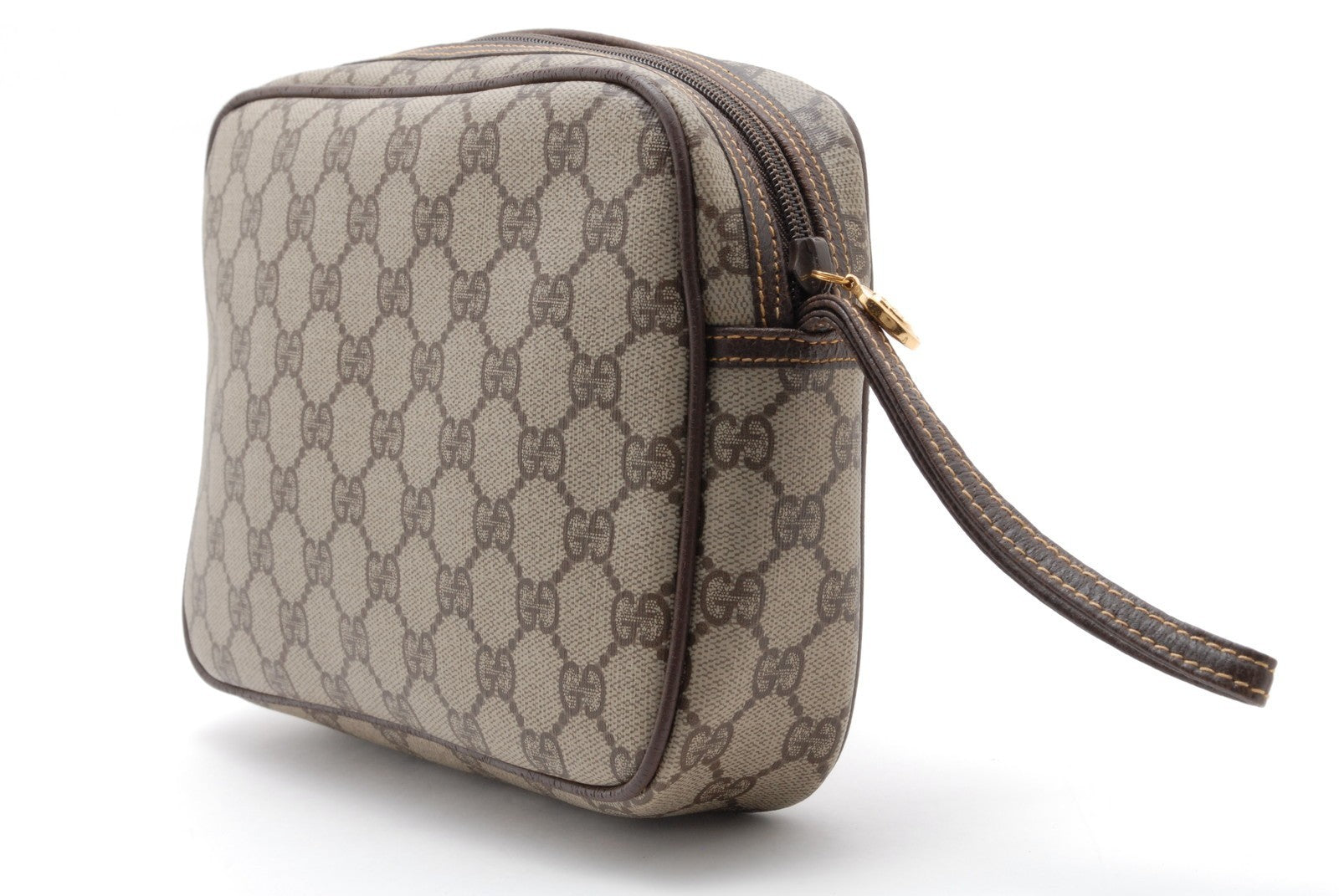 Gucci Pouch Clutch Bag - Brown, PVC Leather